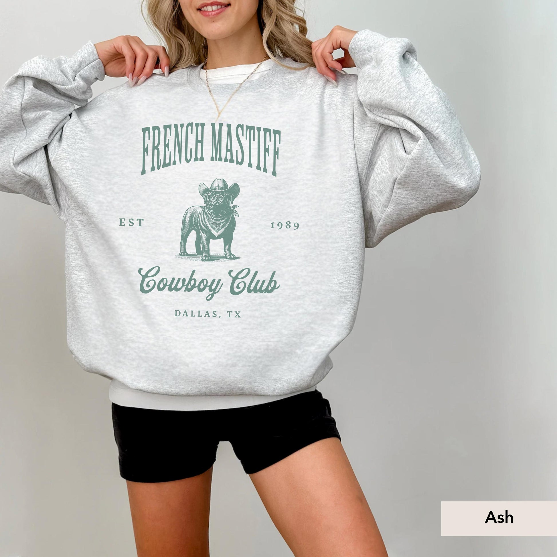 French Mastiff Cowboy Club Sweatshirt, French Mastiff Shirt, French Mastiff gifts, French Mastiff, French Mastiff mom, Dog Cowboy