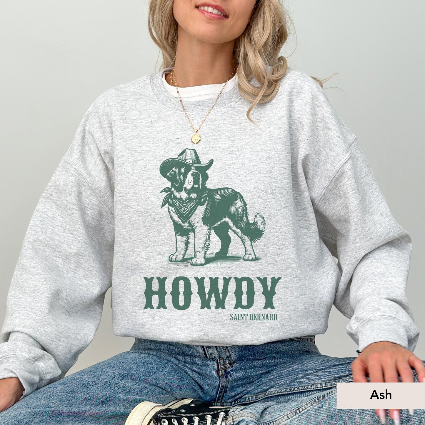 Howdy Saint Bernard Sweatshirt, St Bernard, St Bernard Sweatshirt, Saint Bernard Gift, St Bernard shirt, Saint Bernard cowboy sweater