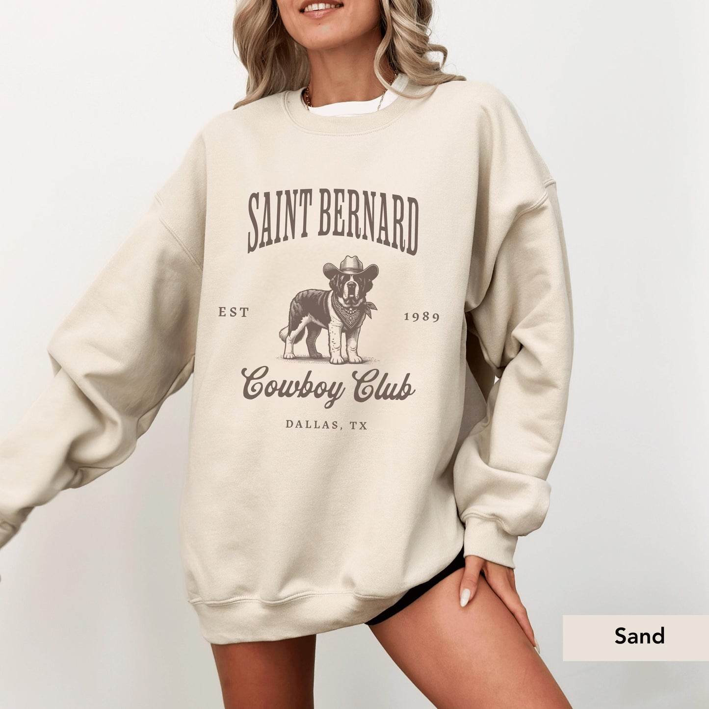 Saint Bernard Cowboy club Sweatshirt, St Bernard, St Bernard Sweatshirt, Saint Bernard Gift, St Bernard shirt, Saint Bernard cowboy sweater