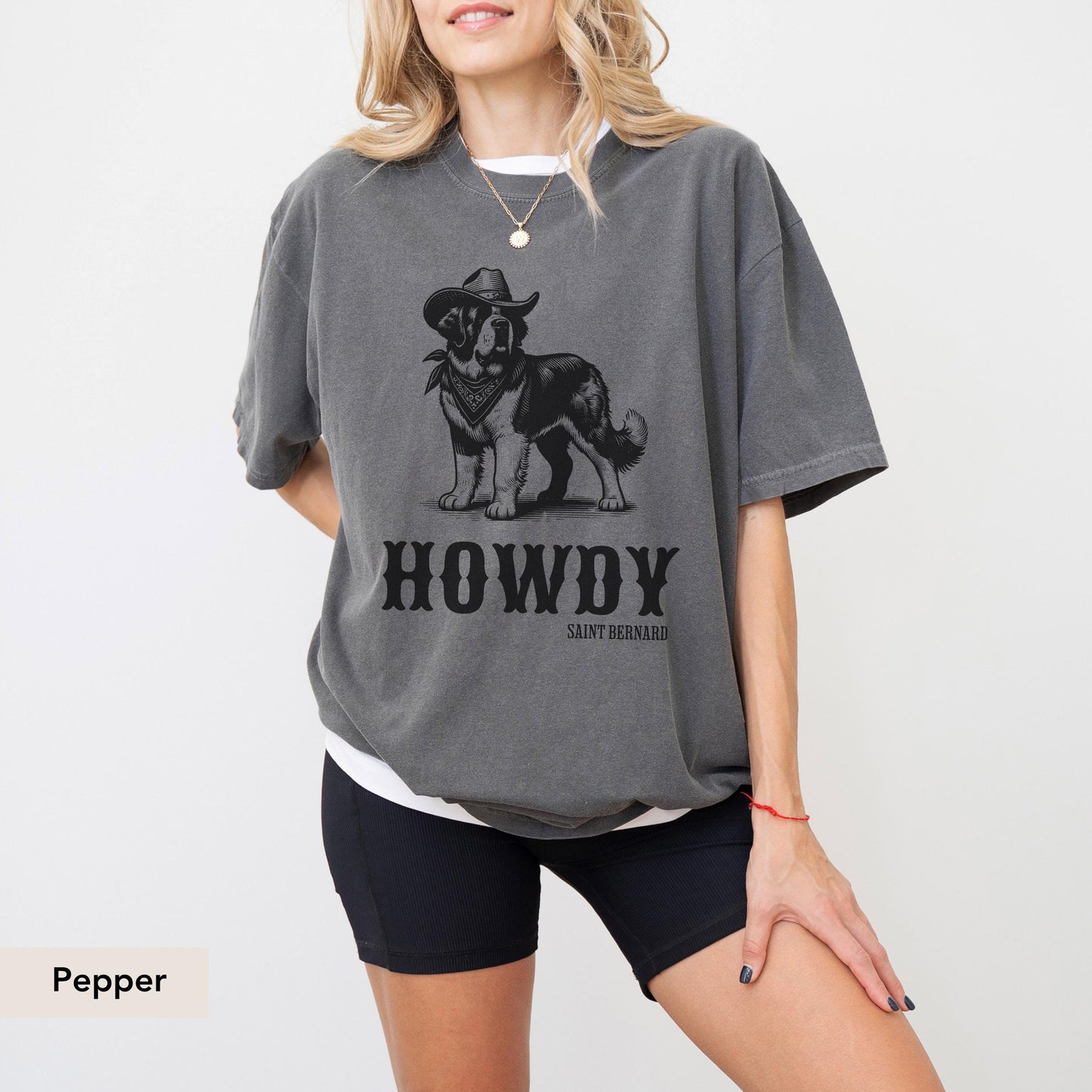 Howdy Saint Bernard Comfort Colors Shirt, St Bernard, St Bernard Sweatshirt, Saint Bernard Gift, St Bernard shirt, Dog cowboy shirt
