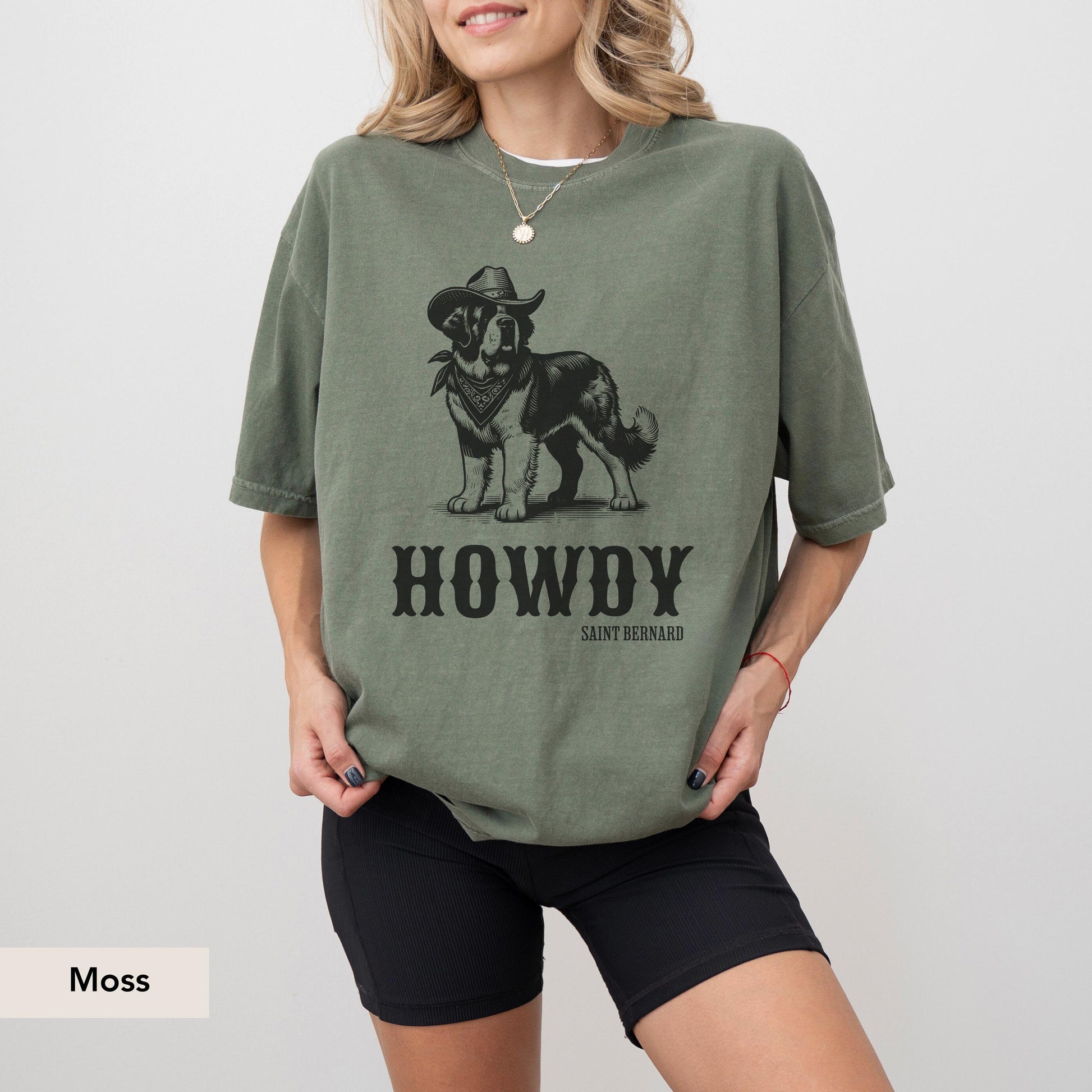 Howdy Saint Bernard Comfort Colors Shirt, St Bernard, St Bernard Sweatshirt, Saint Bernard Gift, St Bernard shirt, Dog cowboy shirt