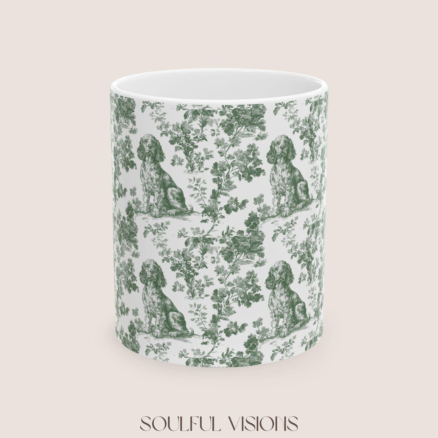 Boykin Spaniel French Pastel Toile de Jouy Mug, Boykin Spaniel Mugs, Boykin Spaniel Gift, Toile mug, Boykin Spaniel, Spaniel mama Gift