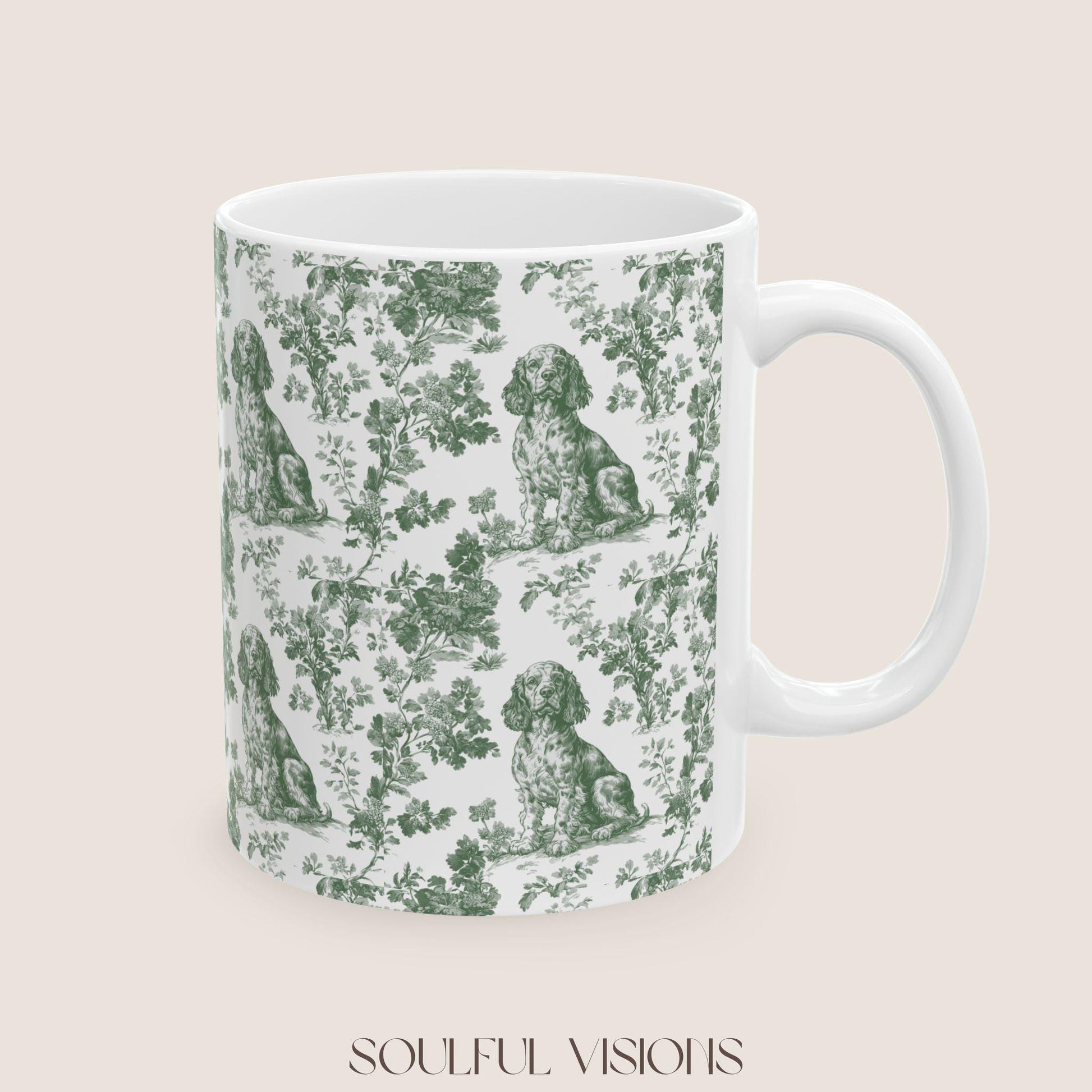 Boykin Spaniel French Pastel Toile de Jouy Mug, Boykin Spaniel Mugs, Boykin Spaniel Gift, Toile mug, Boykin Spaniel, Spaniel mama Gift