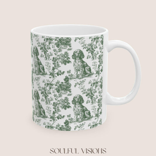 Boykin Spaniel French Pastel Toile de Jouy Mug, Boykin Spaniel Mugs, Boykin Spaniel Gift, Toile mug, Boykin Spaniel, Spaniel mama Gift
