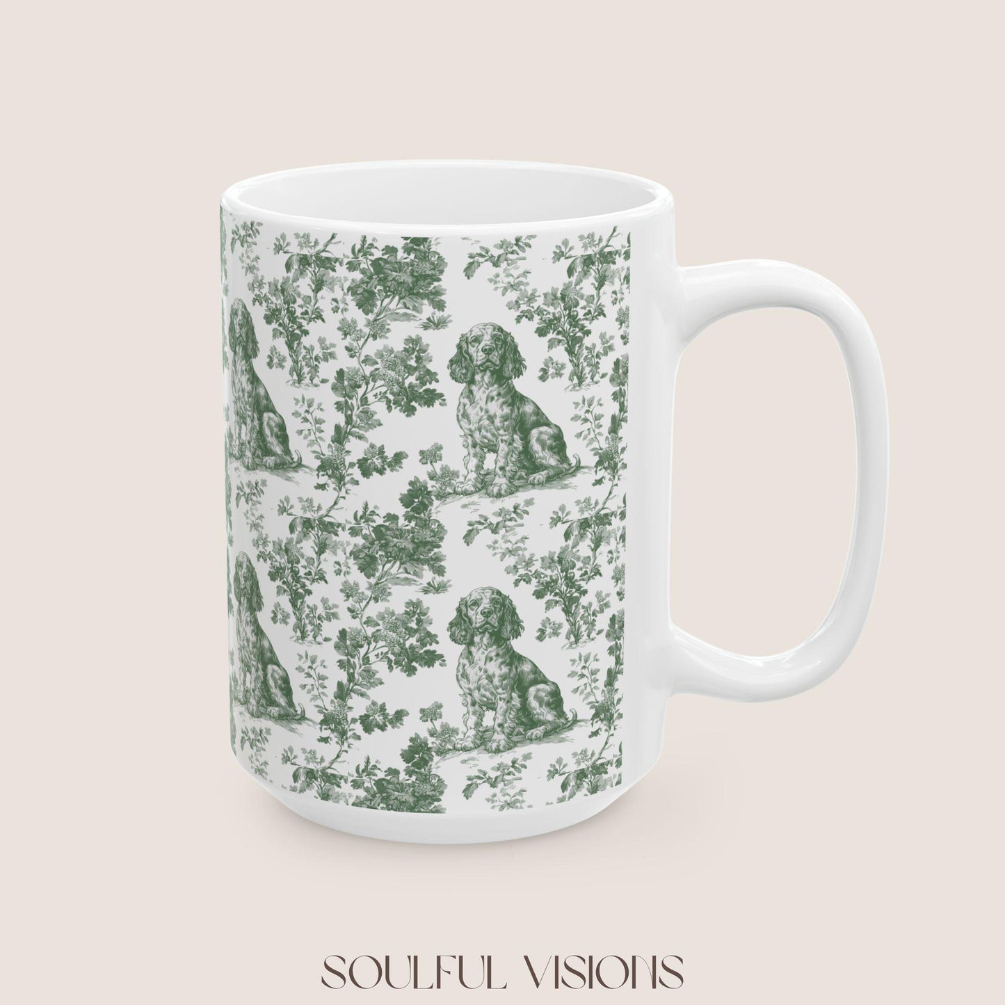 Boykin Spaniel French Pastel Toile de Jouy Mug, Boykin Spaniel Mugs, Boykin Spaniel Gift, Toile mug, Boykin Spaniel, Spaniel mama Gift