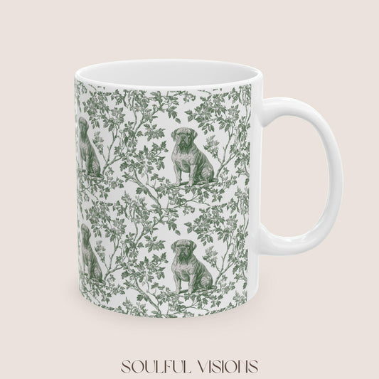 Dogue De Bordeaux French Pastel Toile de Jouy Mug, Dogue De Bordeaux Mug, Dogue De Bordeaux Gift, Dogue De Bordeaux lover, Dogue De Bordeaux