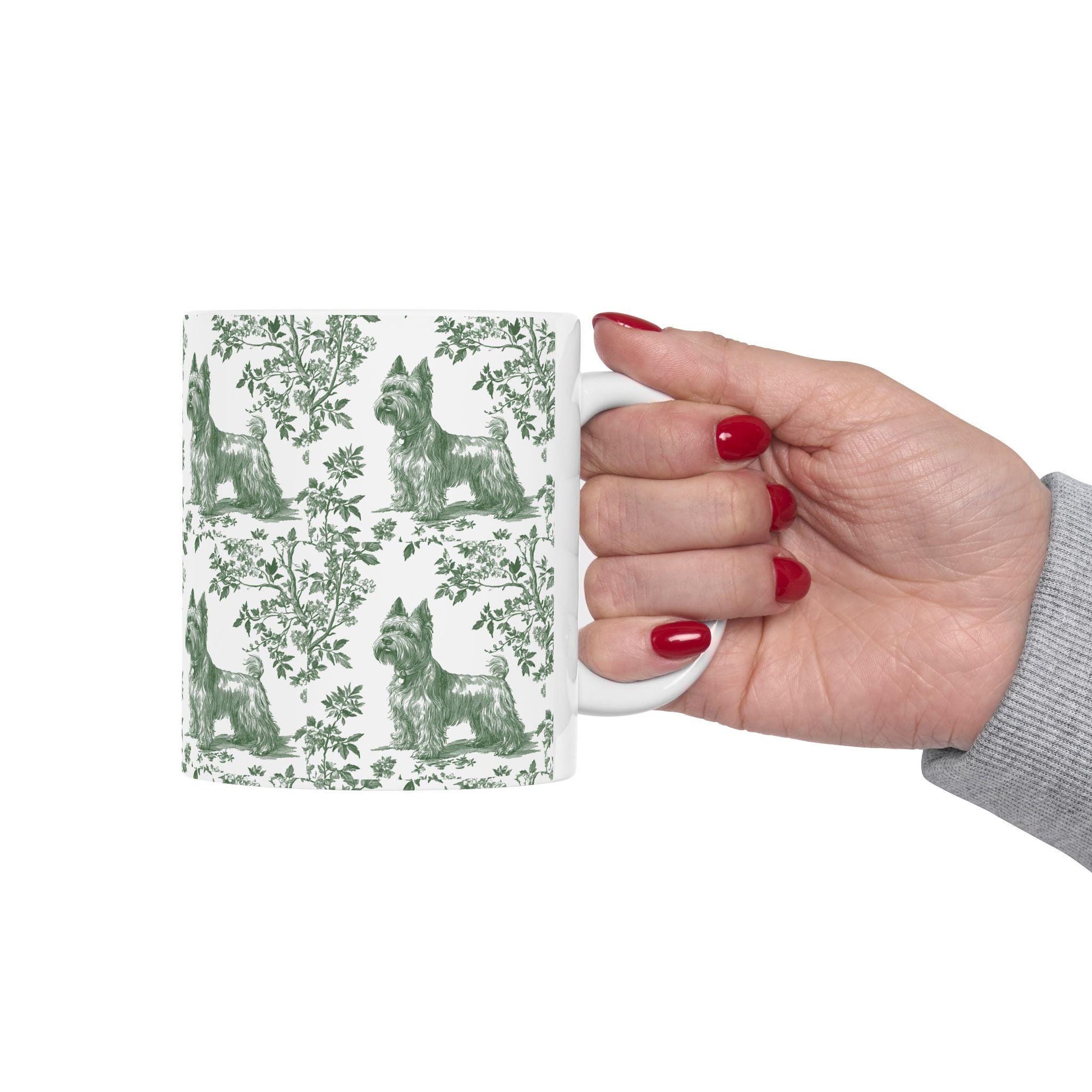 Scottish Terrier French Pastel Toile de Jouy Mug, Dog Mugs, Scottie Terrier Coffee Mug, Scottie Mom Gifts, Scottish Terrier Lover Gift