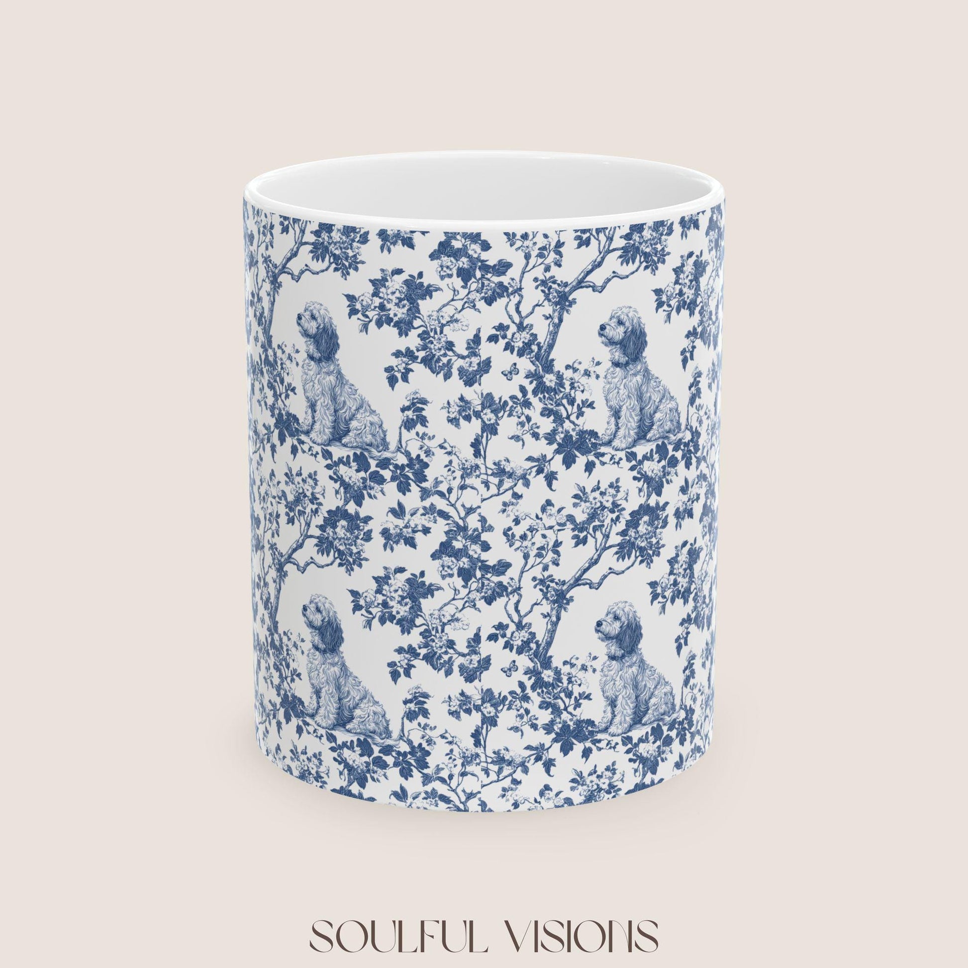Goldendoodle French Blue Toile de Jouy Mug, Goldendoodle Mugs, Doodle Gift, Golden doodle gift, Goldendoodle, Doodle mama Gift, Doodle Mom
