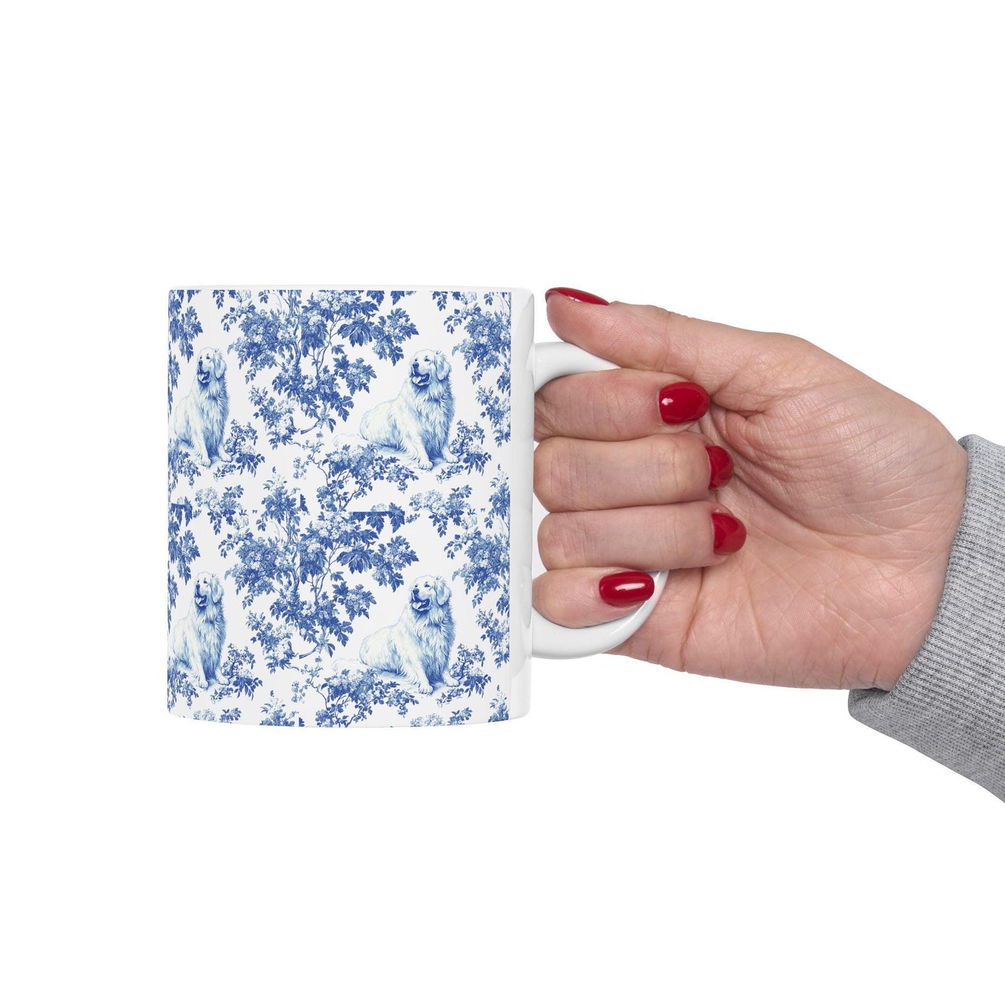 Great Pyrenees French Blue Toile de Jouy Mug, Dog Mugs, Great Pyrenees Coffee Mug, Great Pyrenees Mom Gifts, Great Pyrenees Lover Gift
