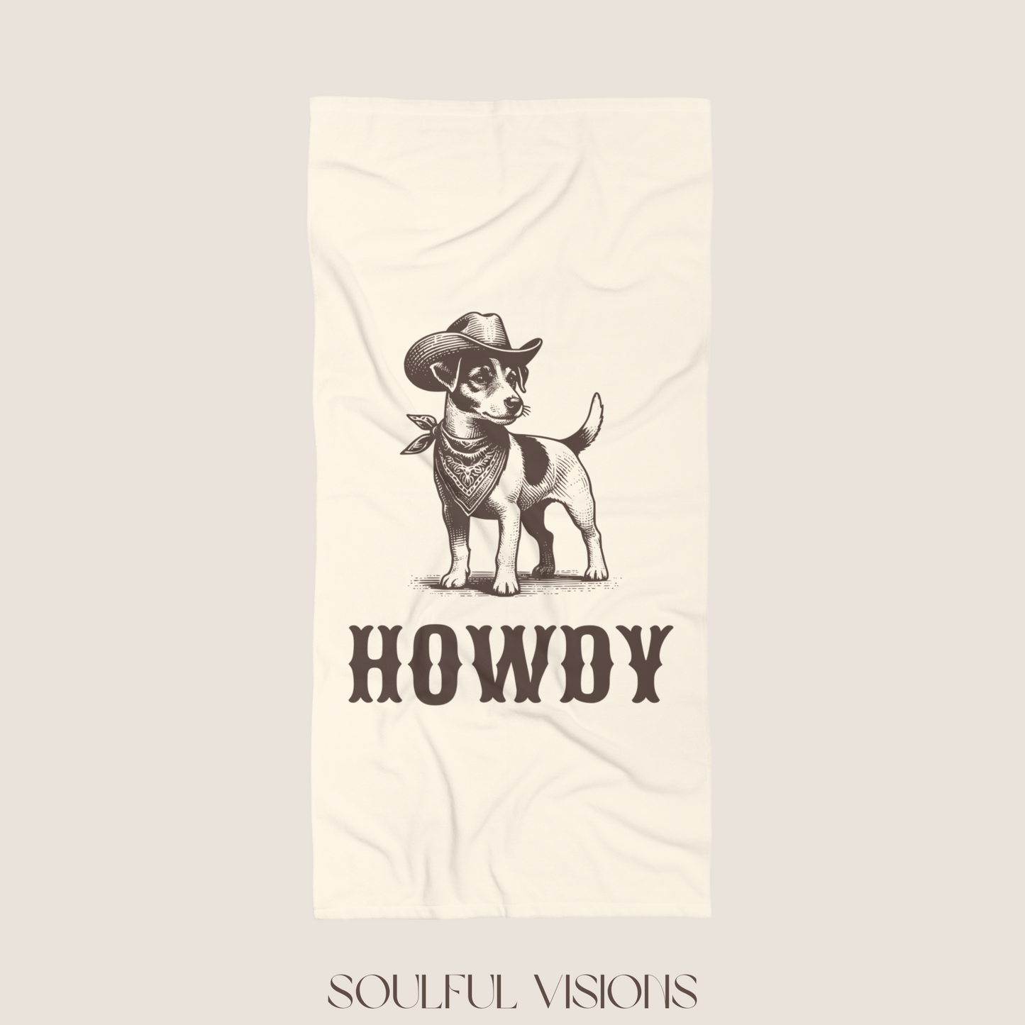 Howdy Jack Russell Beach Towel