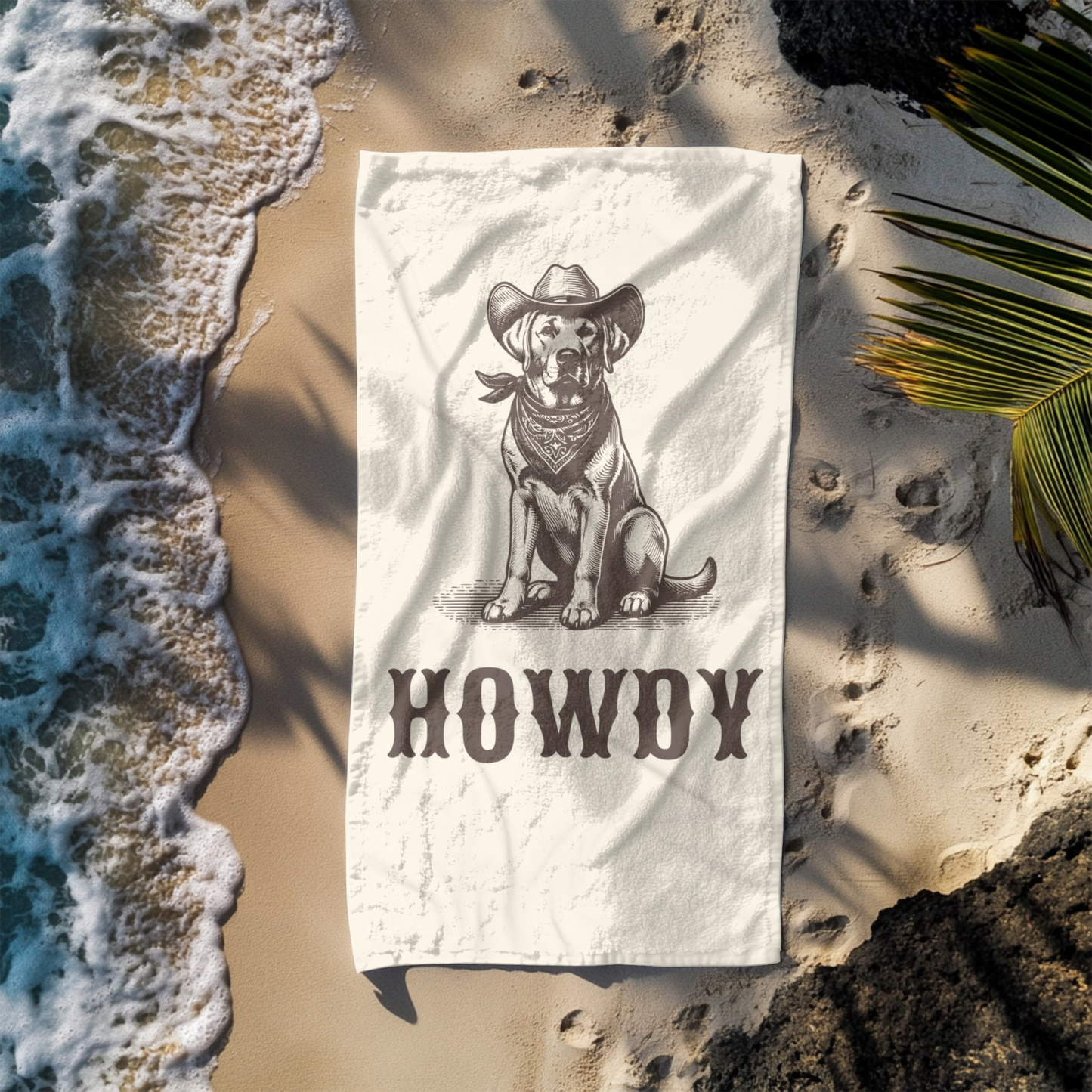 Howdy Labrador Retriever Beach Towel
