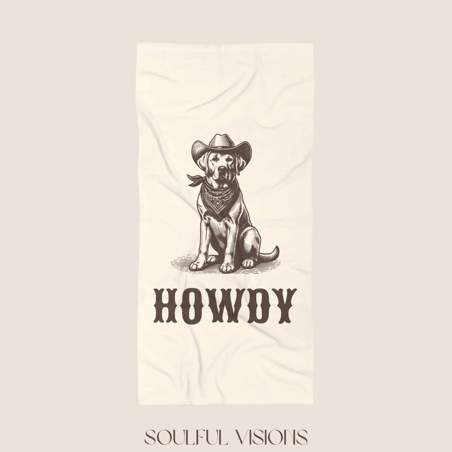 Howdy Labrador Retriever Beach Towel