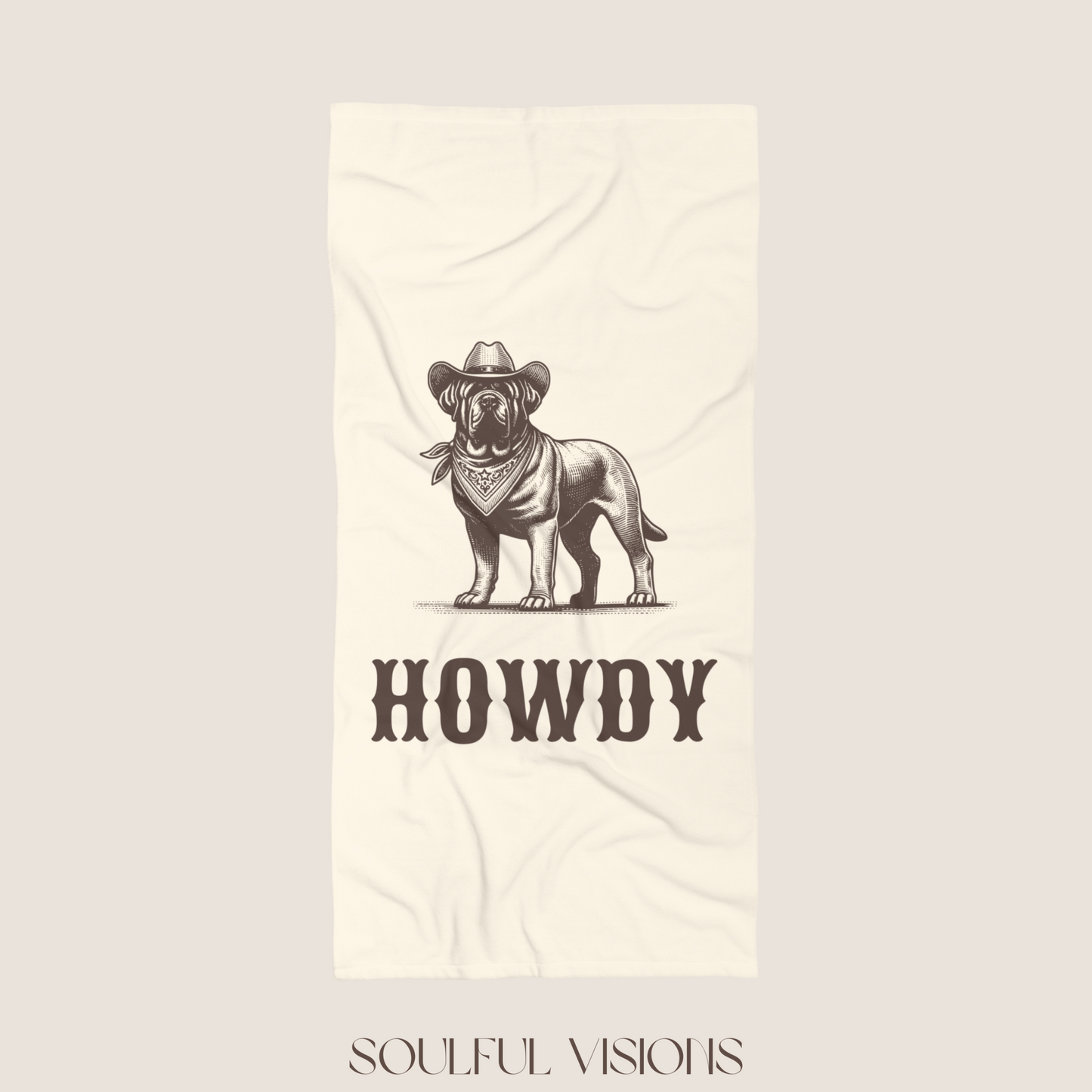 Howdy Mastiff Beach Towel