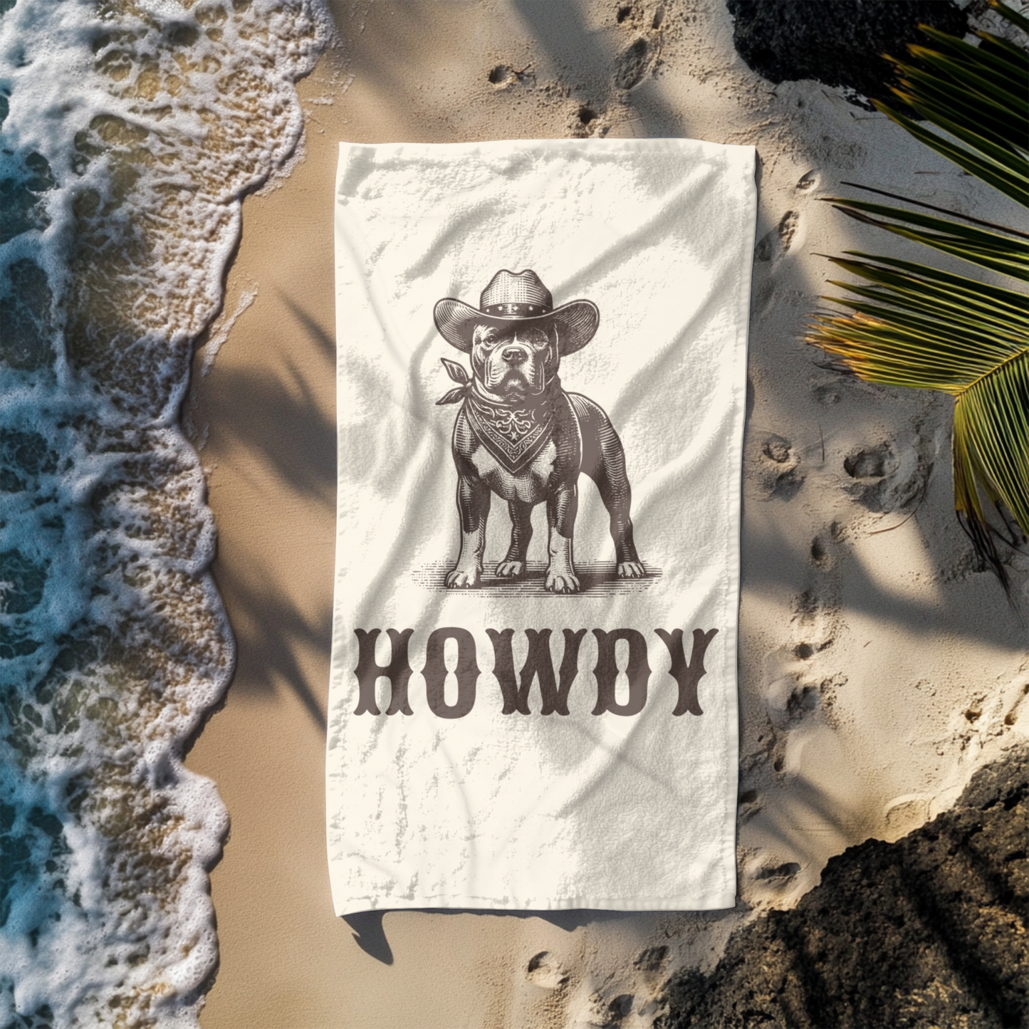 Howdy Pitbull Beach Towel