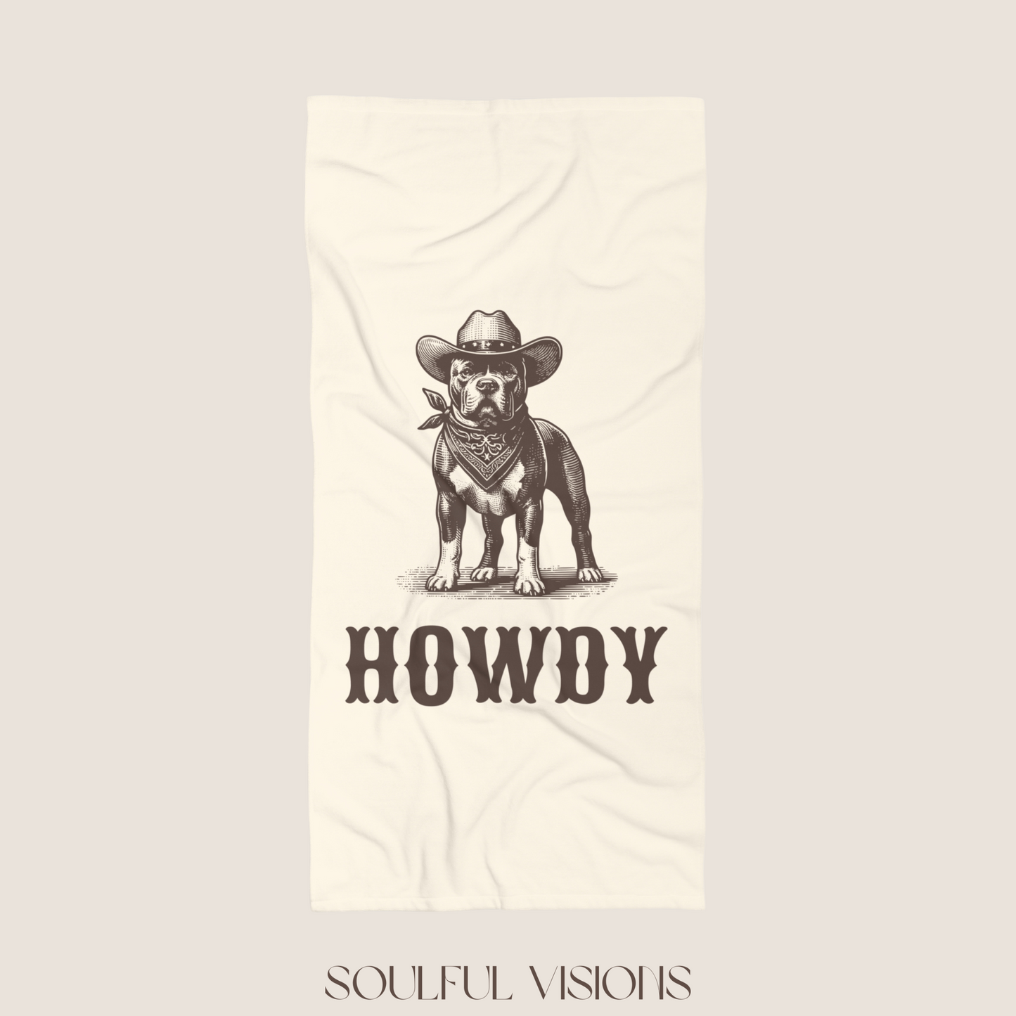 Howdy Pitbull Beach Towel