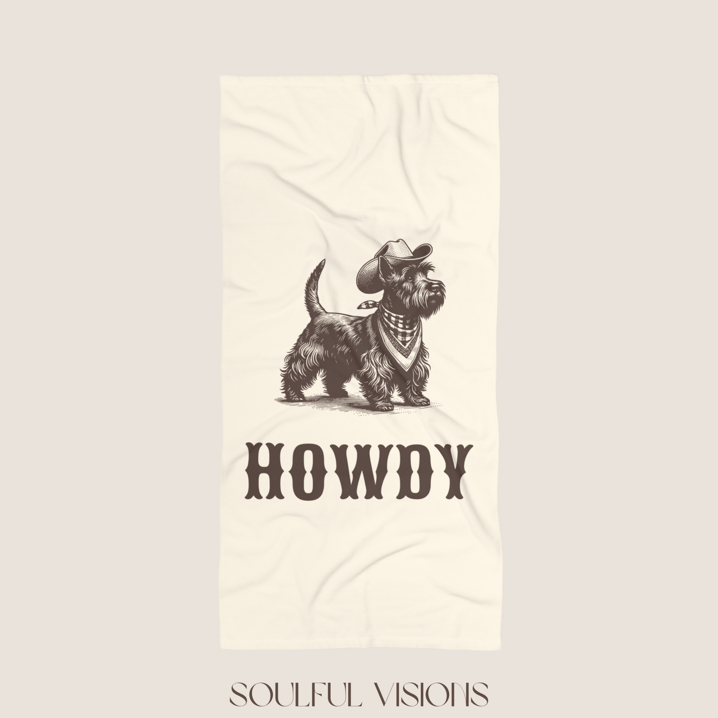 Howdy Scottish Terrier Beach Towel