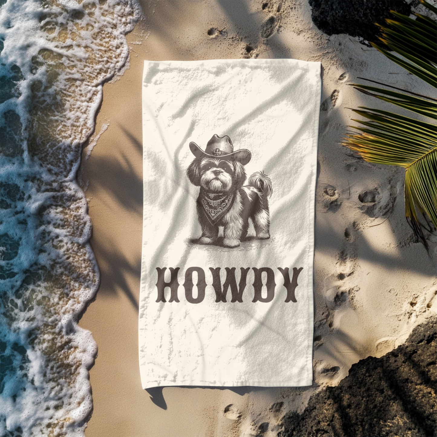 Howdy Shih Tzu Beach Towel