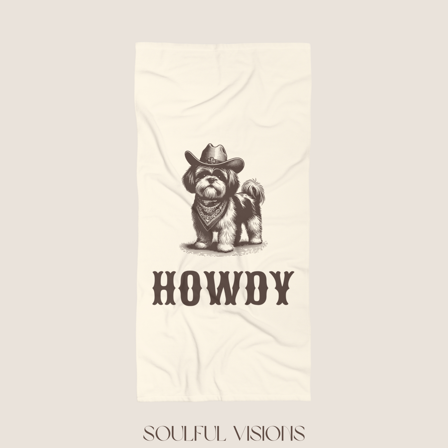 Howdy Shih Tzu Beach Towel
