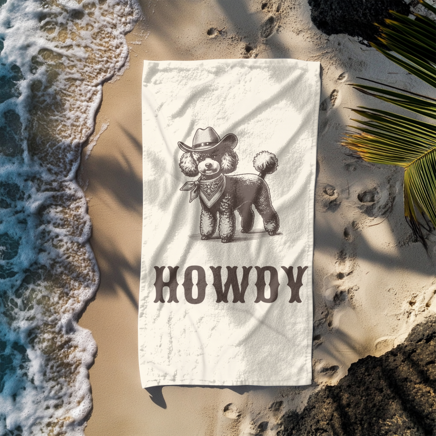 Howdy Toy Poodle Beach Towel