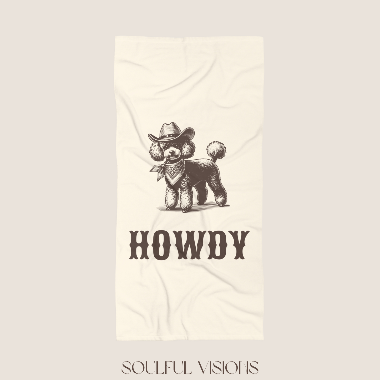 Howdy Toy Poodle Beach Towel
