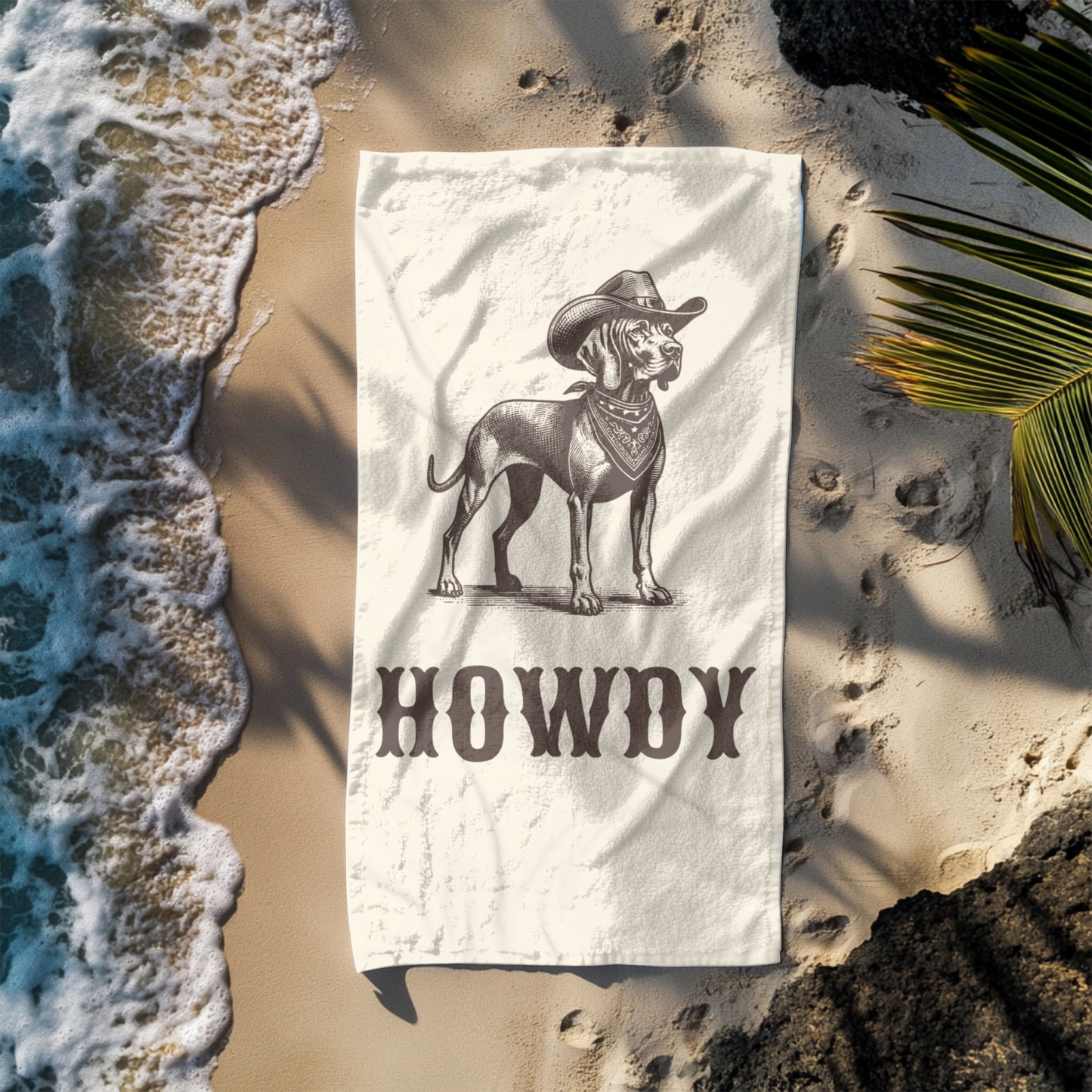 Howdy Vizsla Beach Towel