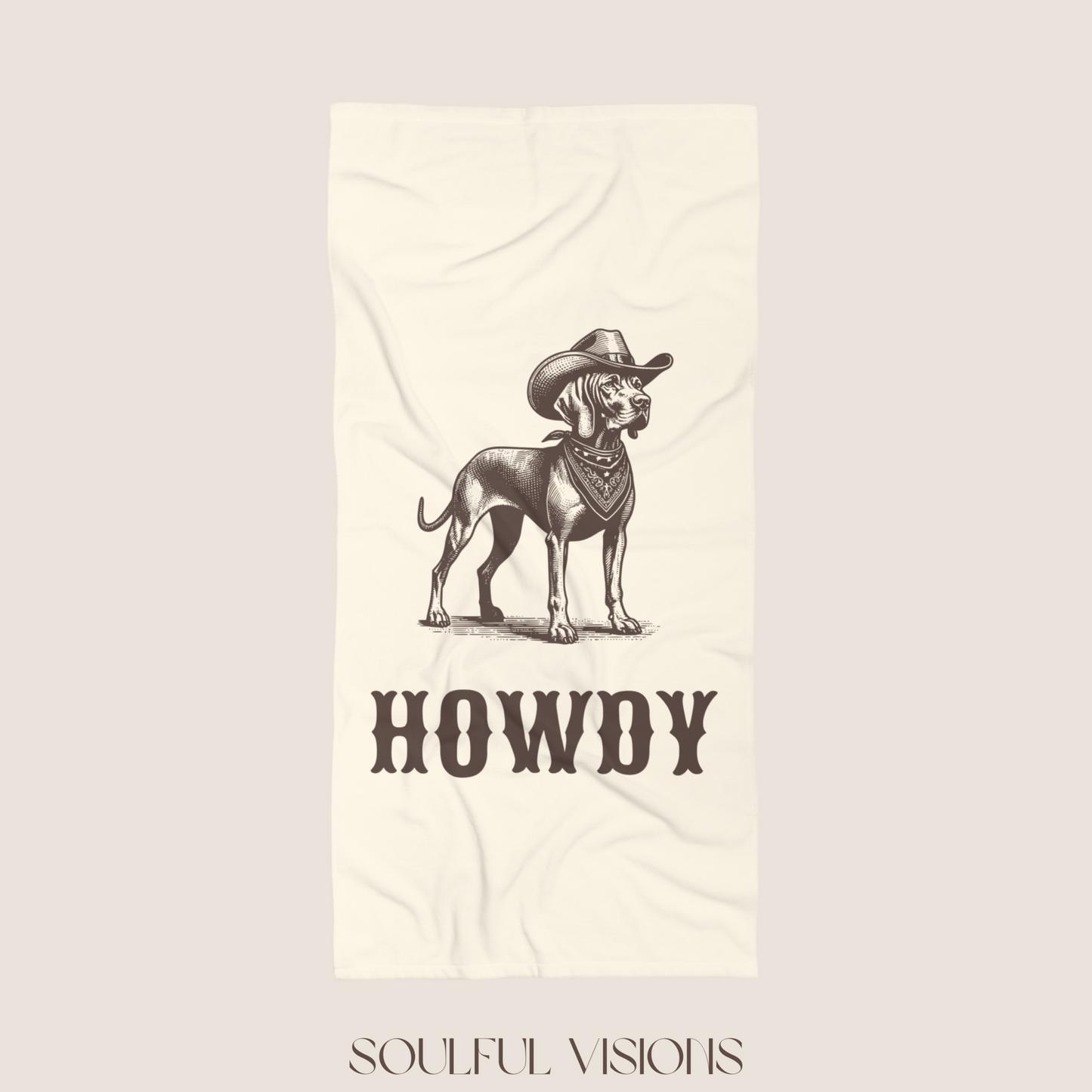 Howdy Vizsla Beach Towel