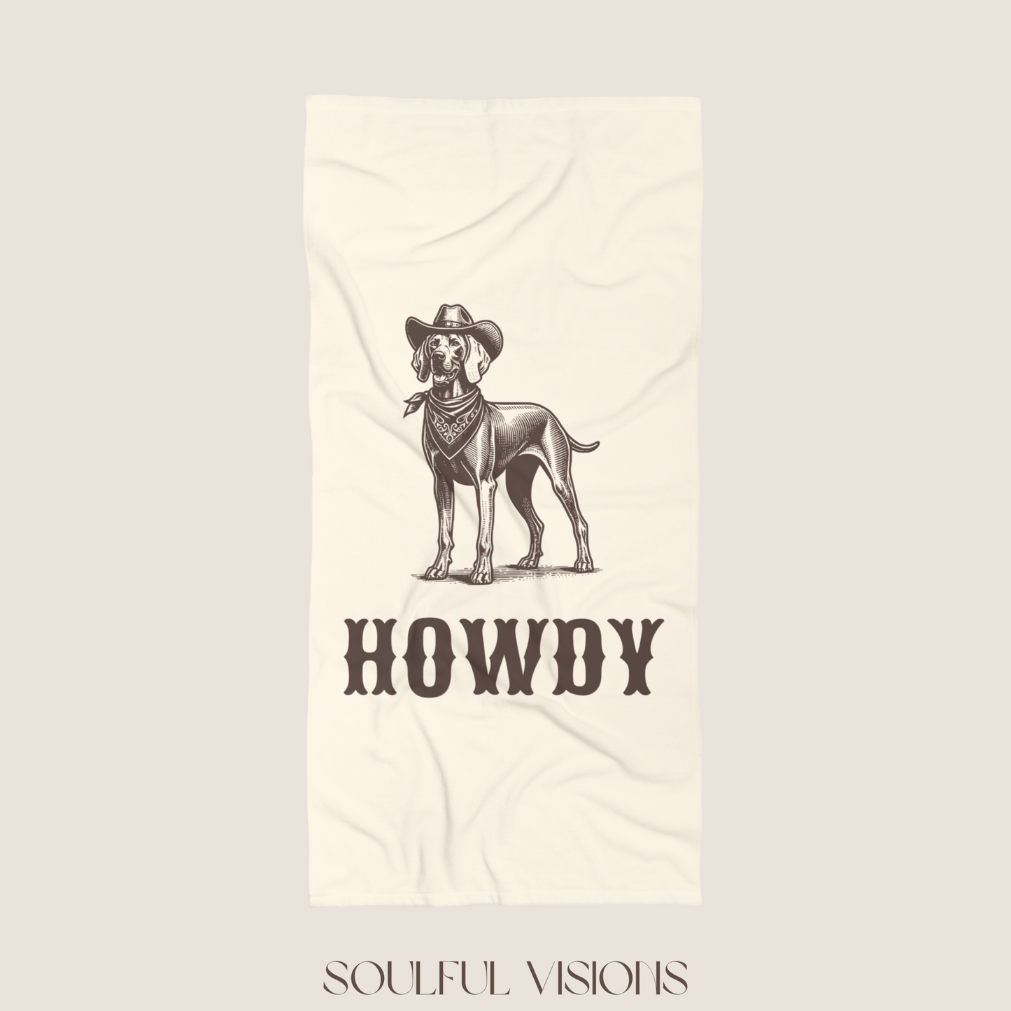 Howdy Weimaraner Beach Towel