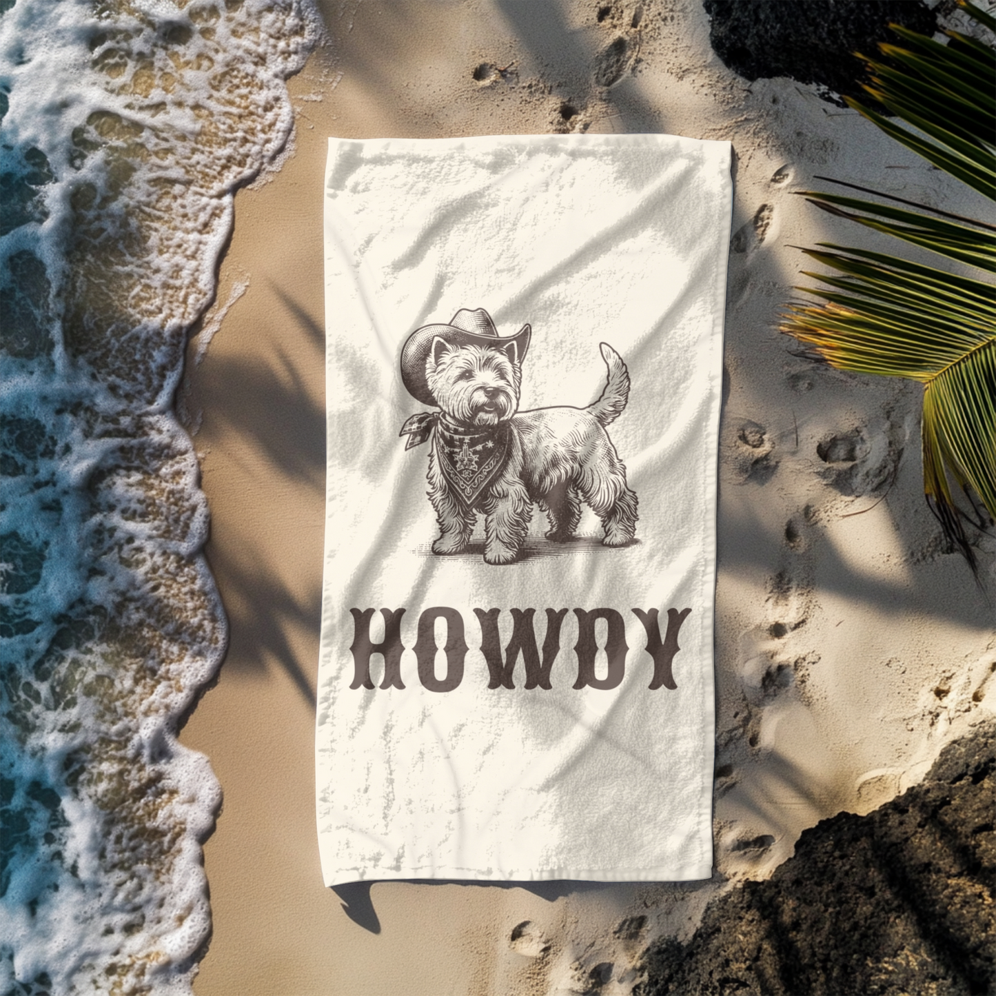 Howdy Westie Beach Towel