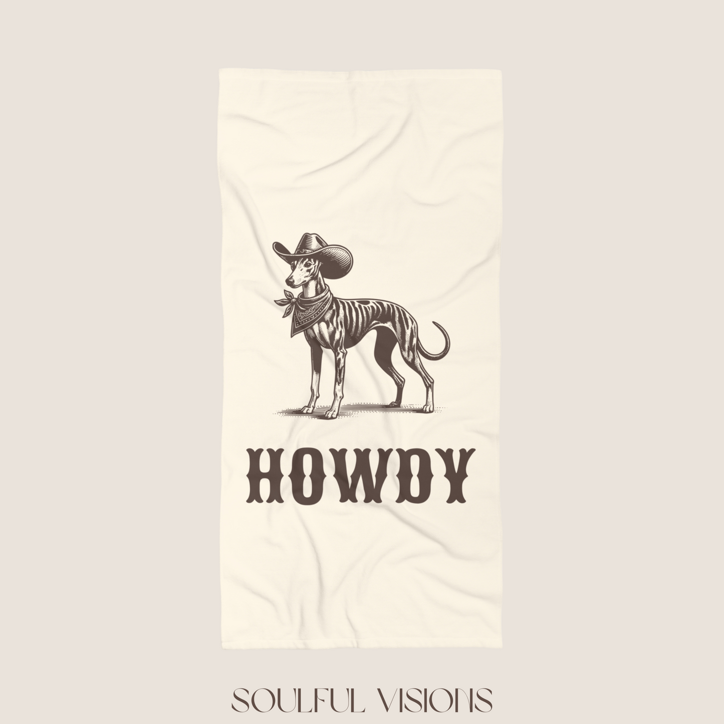 Howdy Whippet Beach Towel
