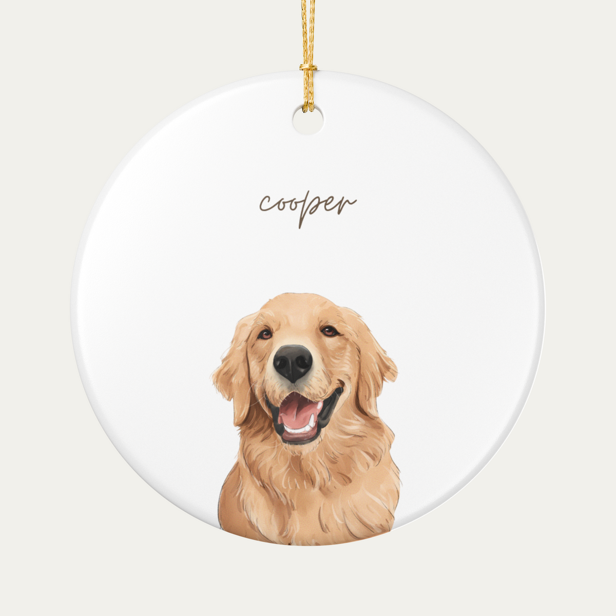 Custom Watercolor Dog Ornament