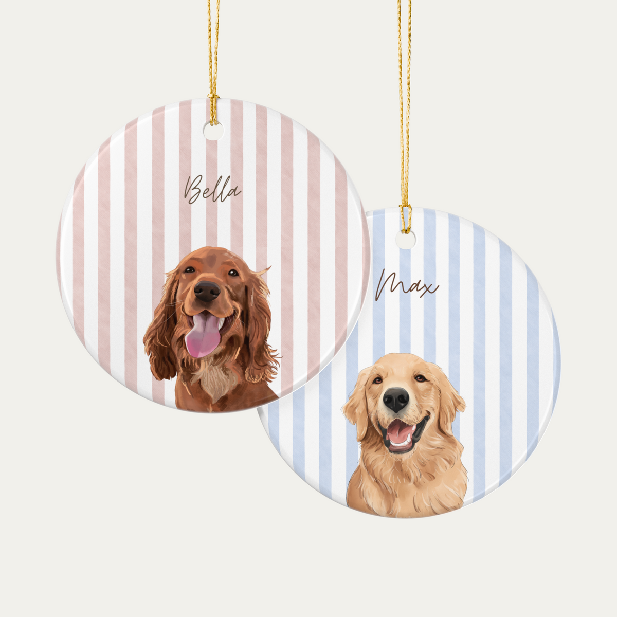 Custom Watercolor Dog Ornament