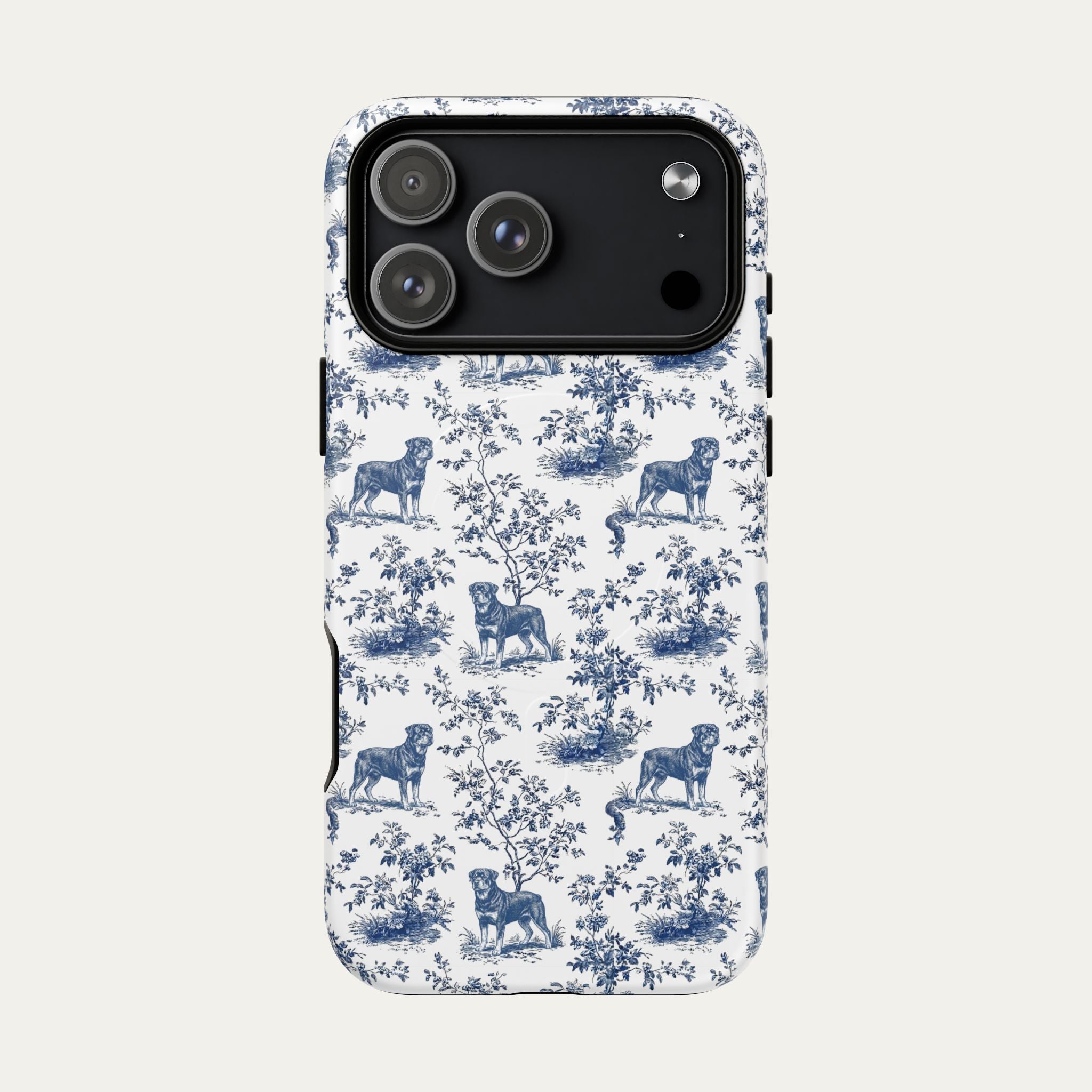 Dog Blue Toile Phone Case