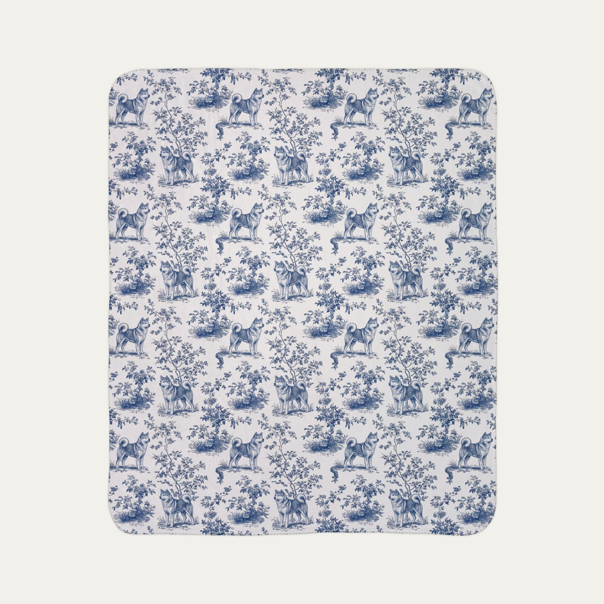 Akita Toile De Jouy Fleece Blanket