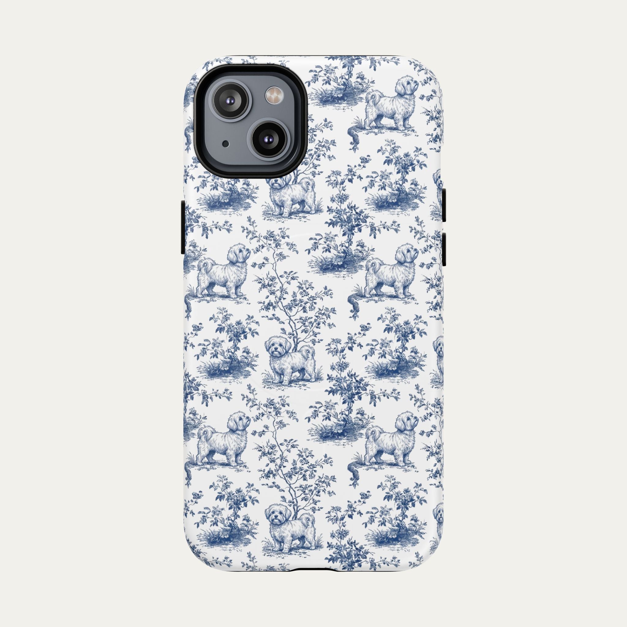 Maltese Blue Toile Phone case