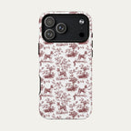 Basenji Burgundy Toile phone Case