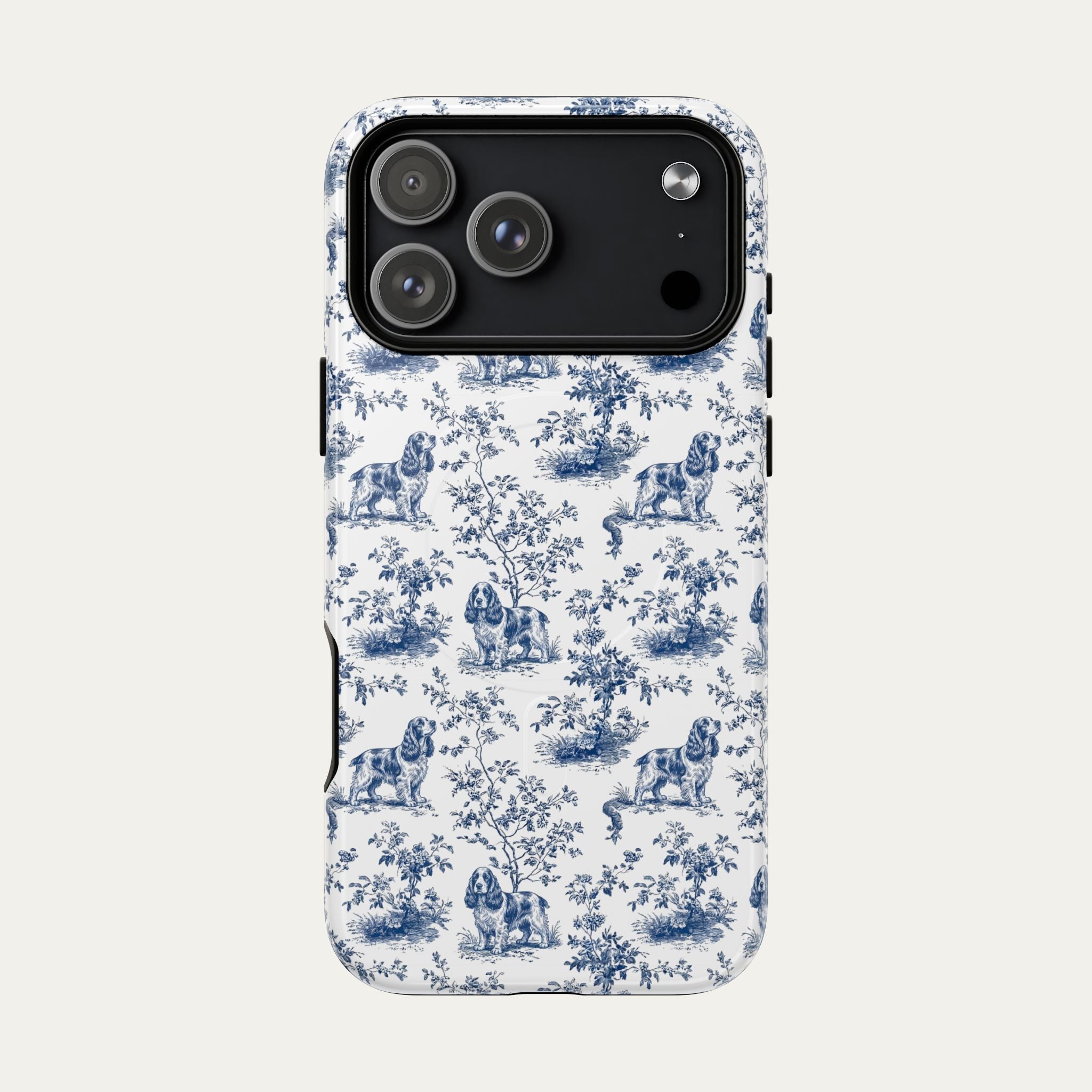 Cocker Spaniel Blue Toile Phone case