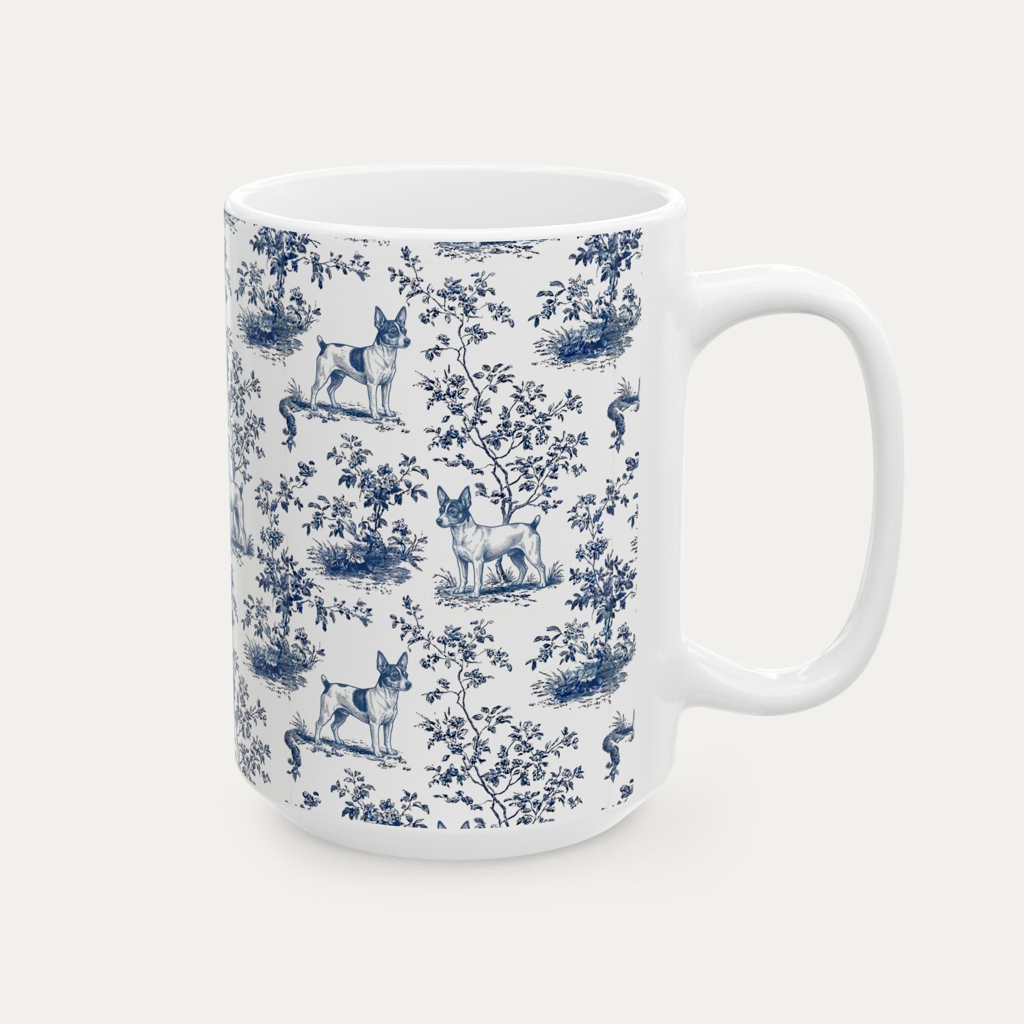Toy Fox terrier Blue Toile Mug