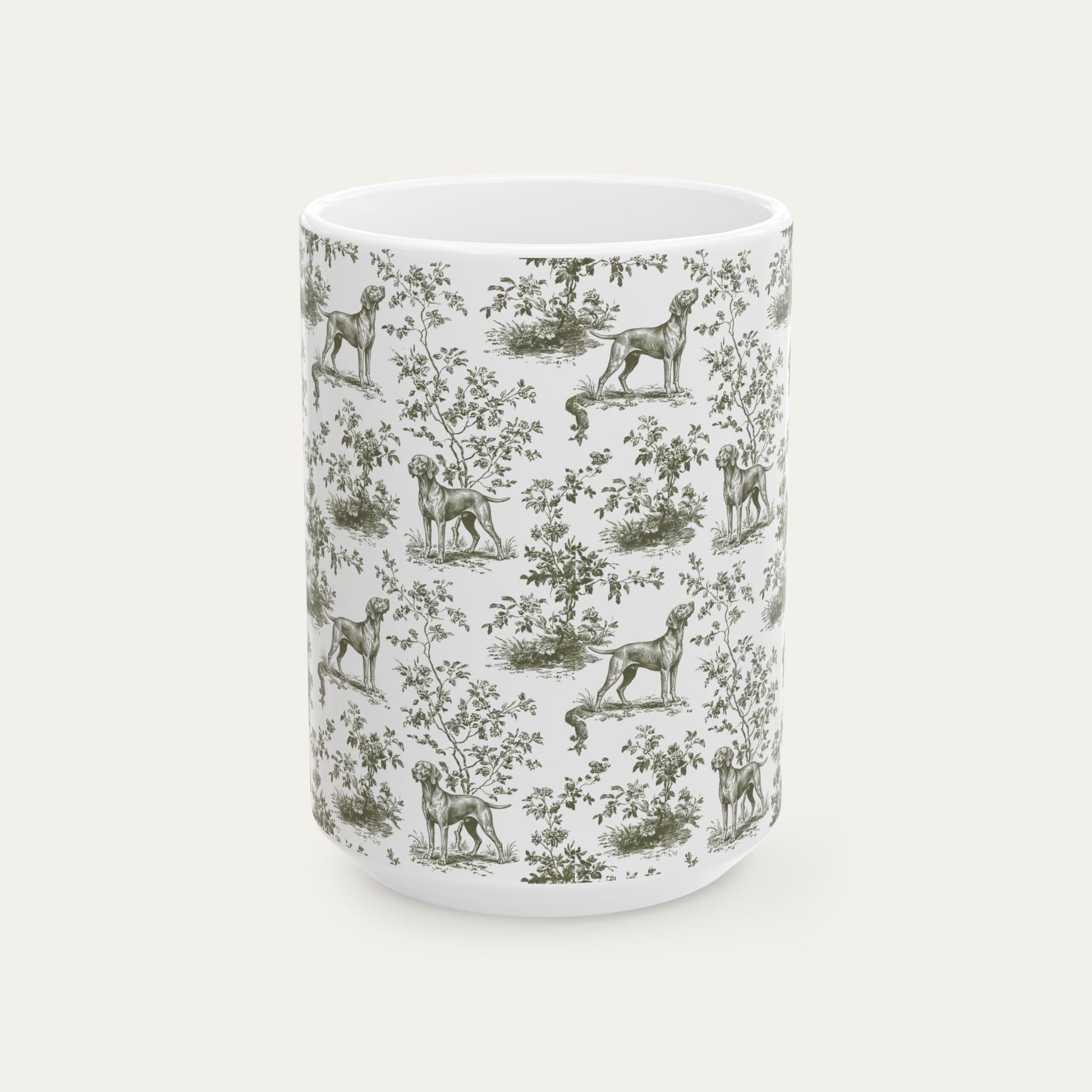 Vizsla Sage Green Toile Mug