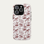Cavalier Spaniel Burgundy Toile phone Case