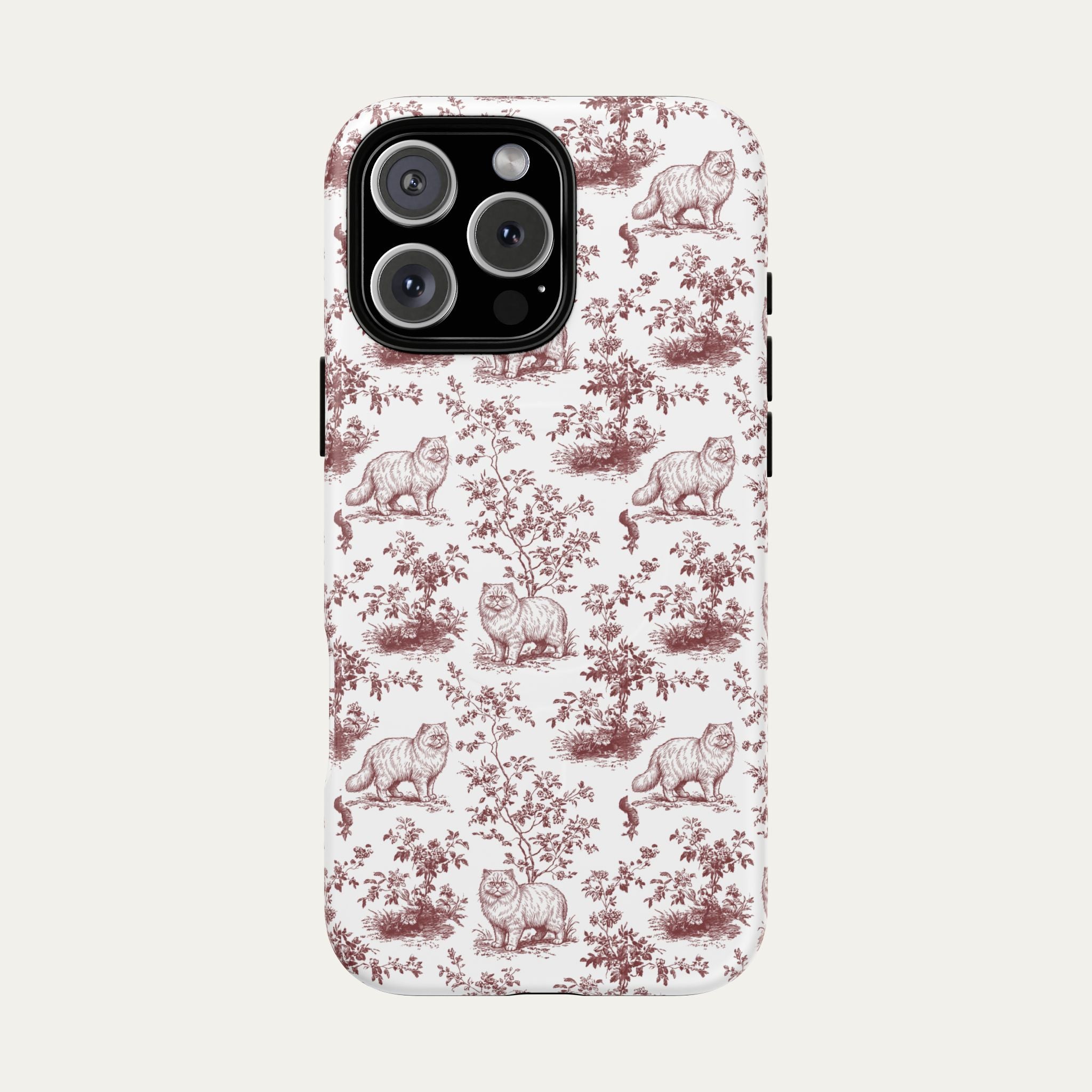 Persian Cat Burgundy Toile phone Case