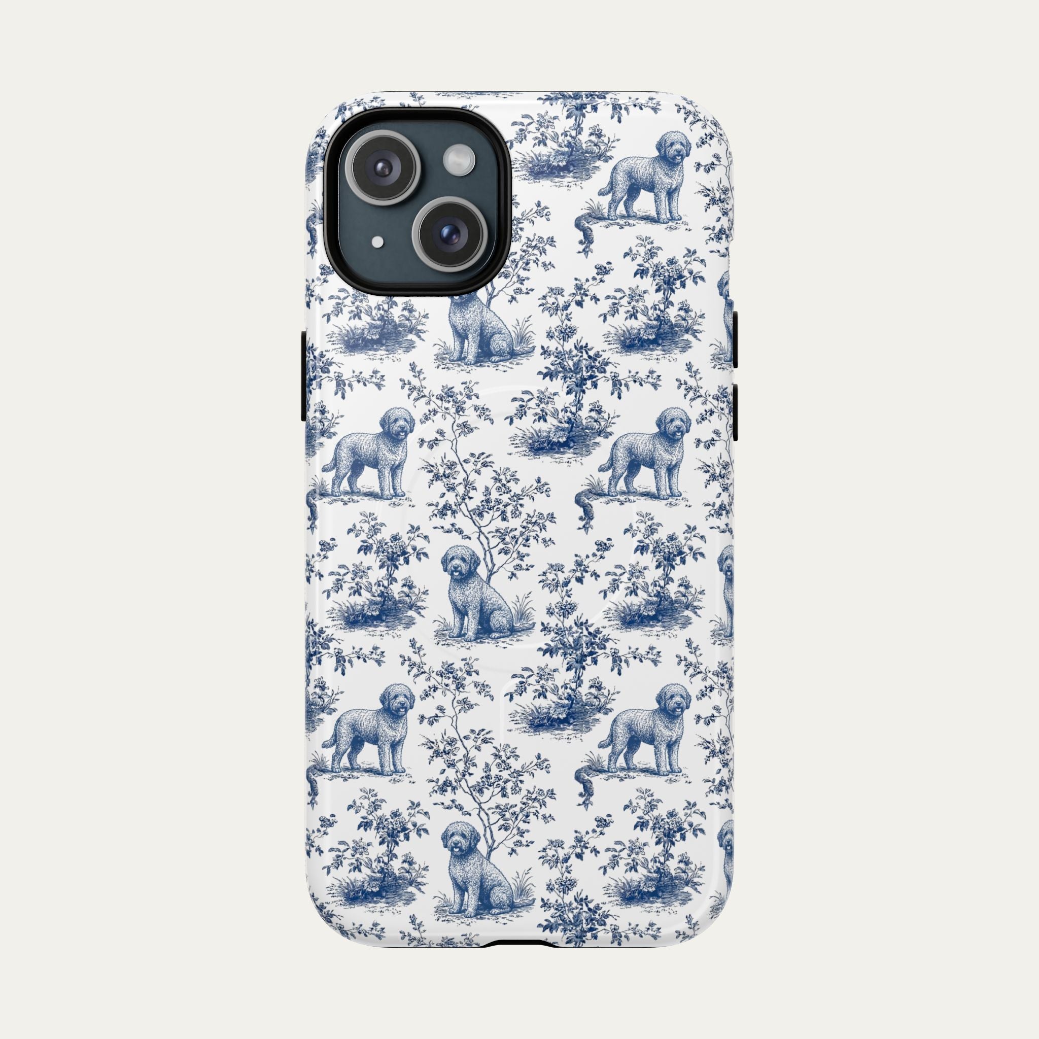 Spanish Water Dog Blue Toile Phone case