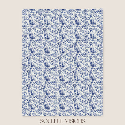 Great Dane French Toile De Jouy Blanket