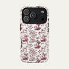 Saluki Burgundy Toile phone Case