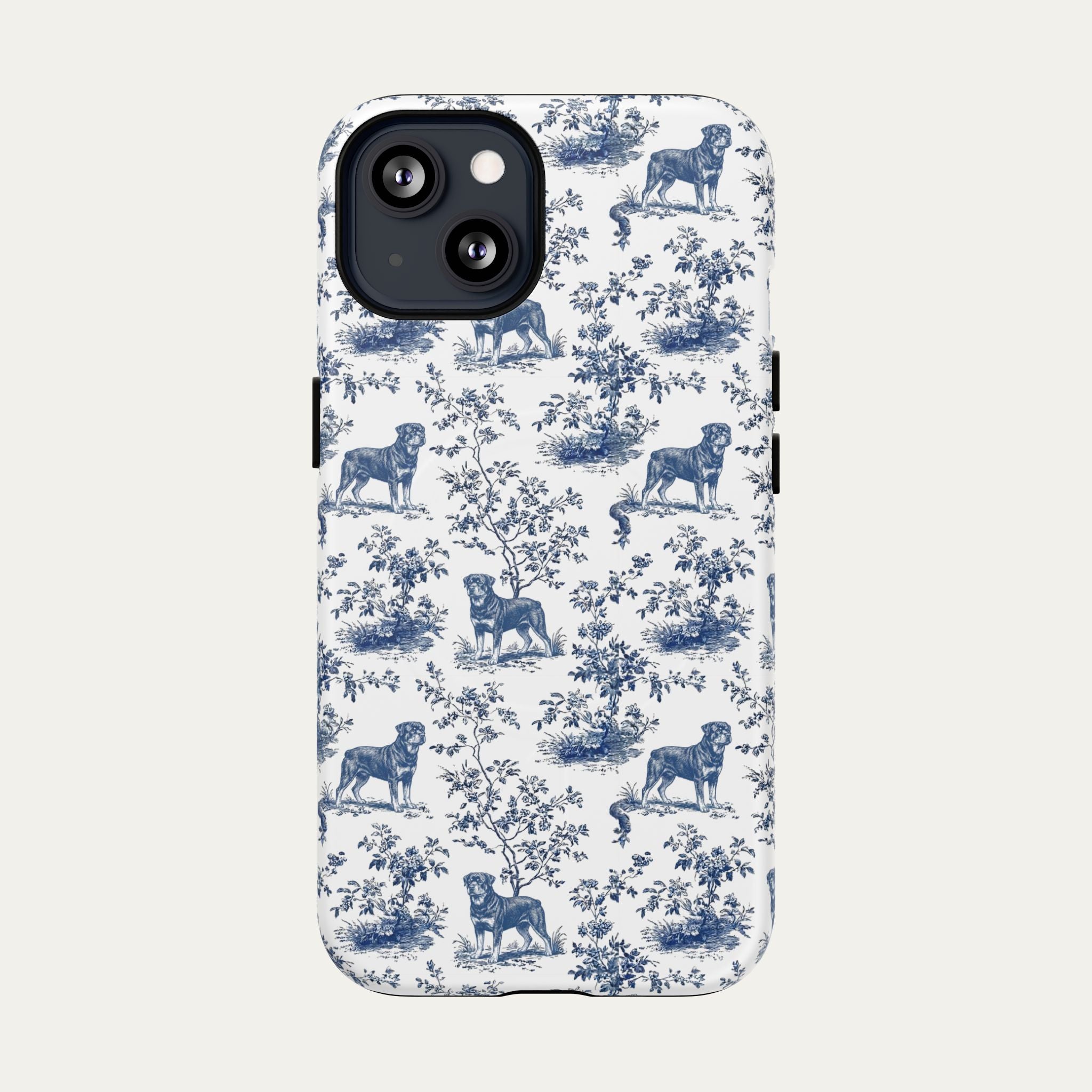 Rottweiler Blue Toile Phone case