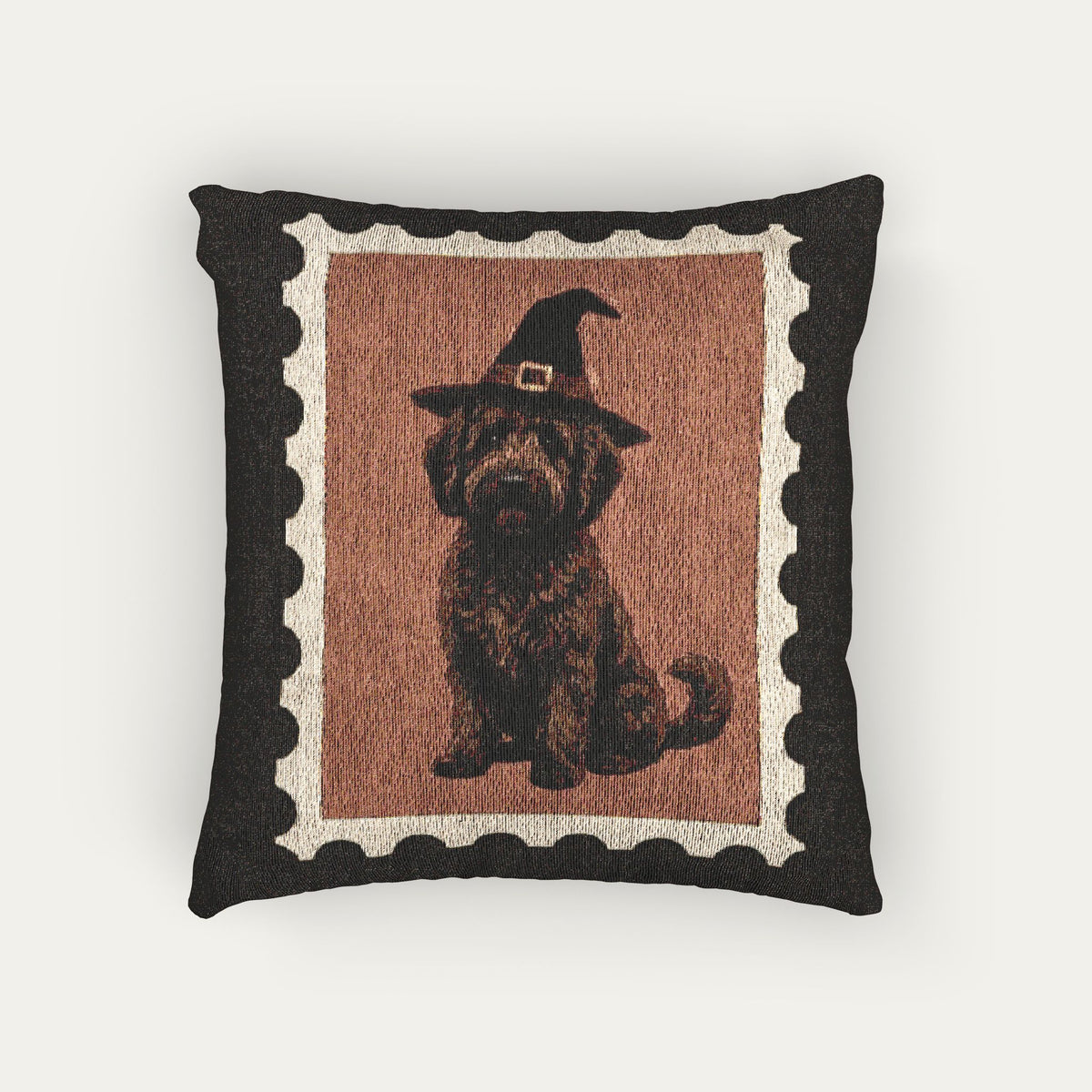 Goldendoodle Chocolate Halloween Woven Pillow