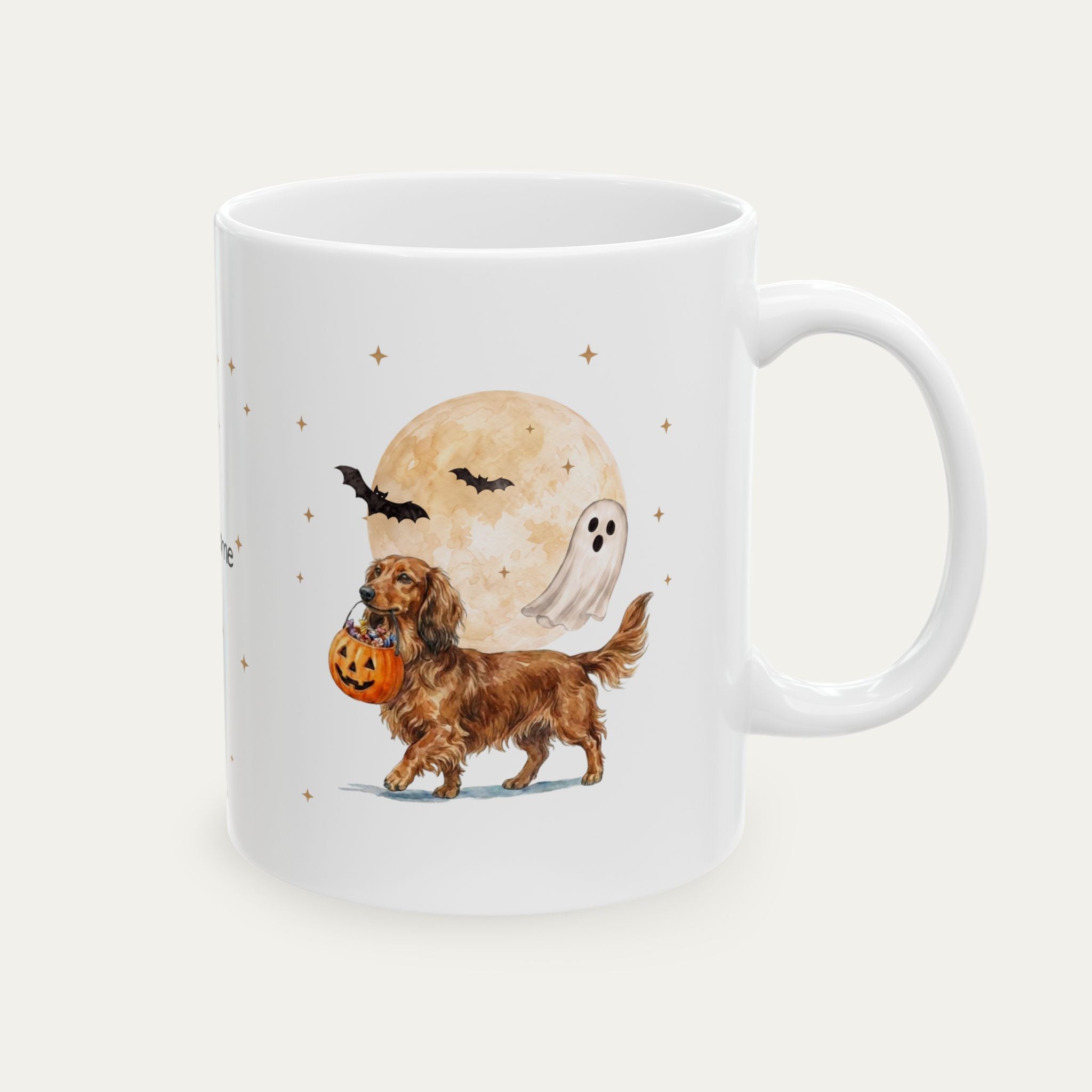 Custom Dachshund LH Brown Halloween mug