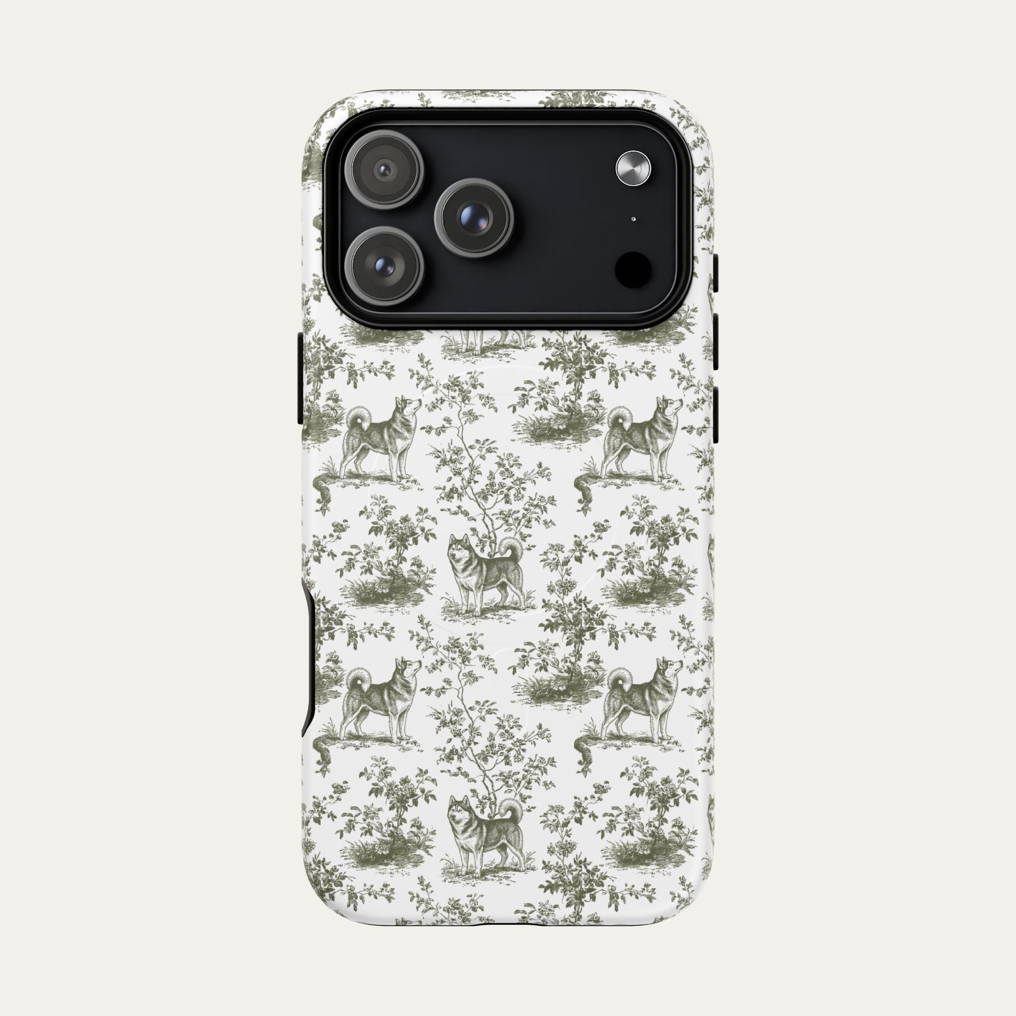 Husky Sage Green Toile phone Case