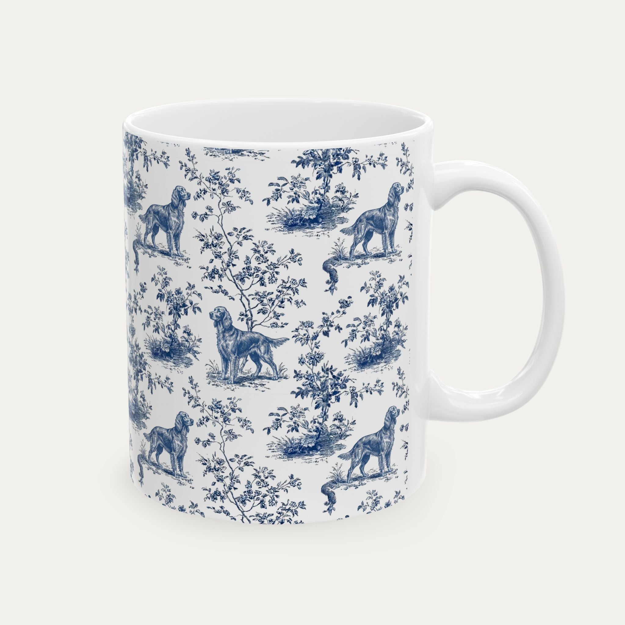 Irish Setter Blue Toile Mug