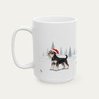 Custom Miniature Schnauzer Black and Silver  Christmas Santa Hat Mug