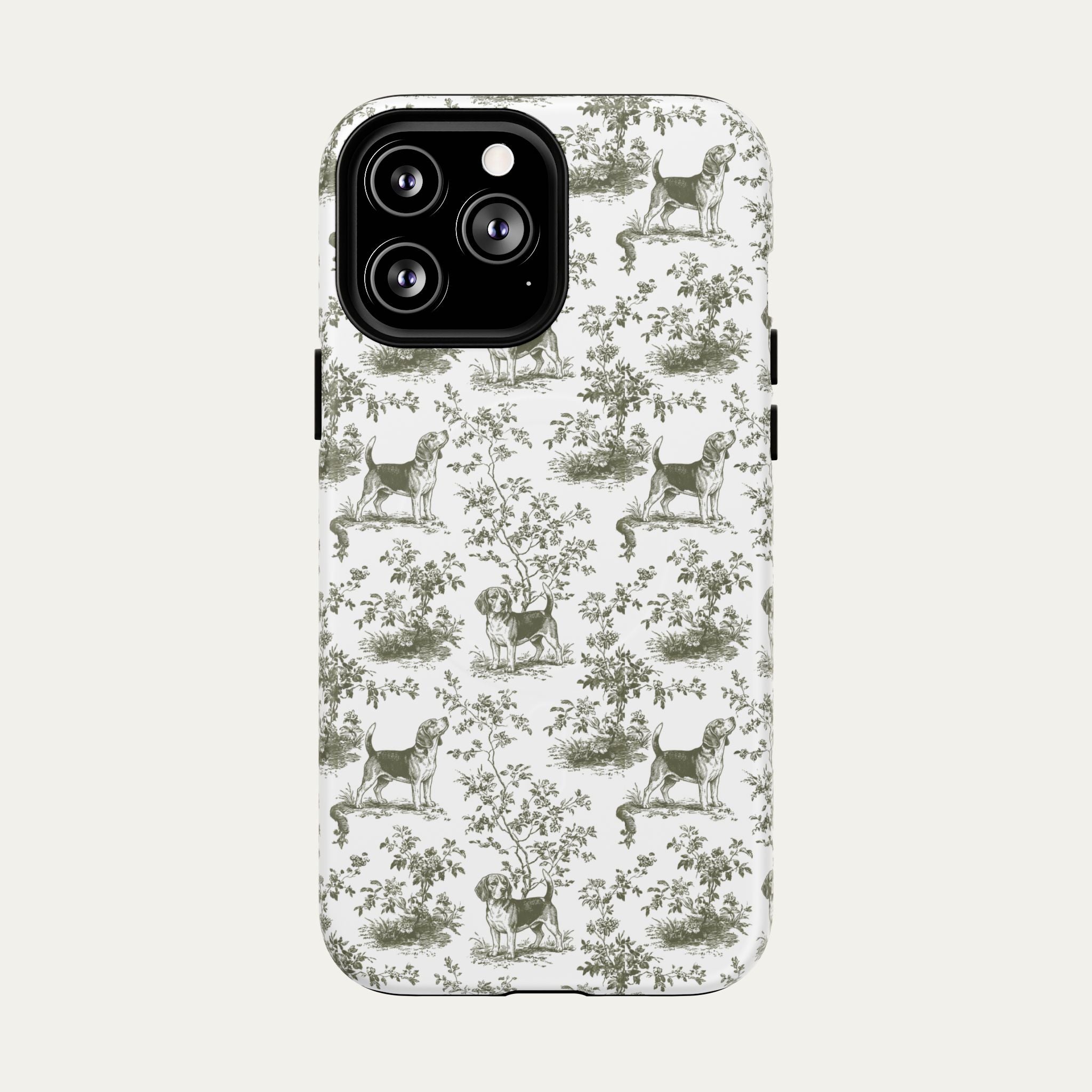 Beagle Sage Green Toile phone Case